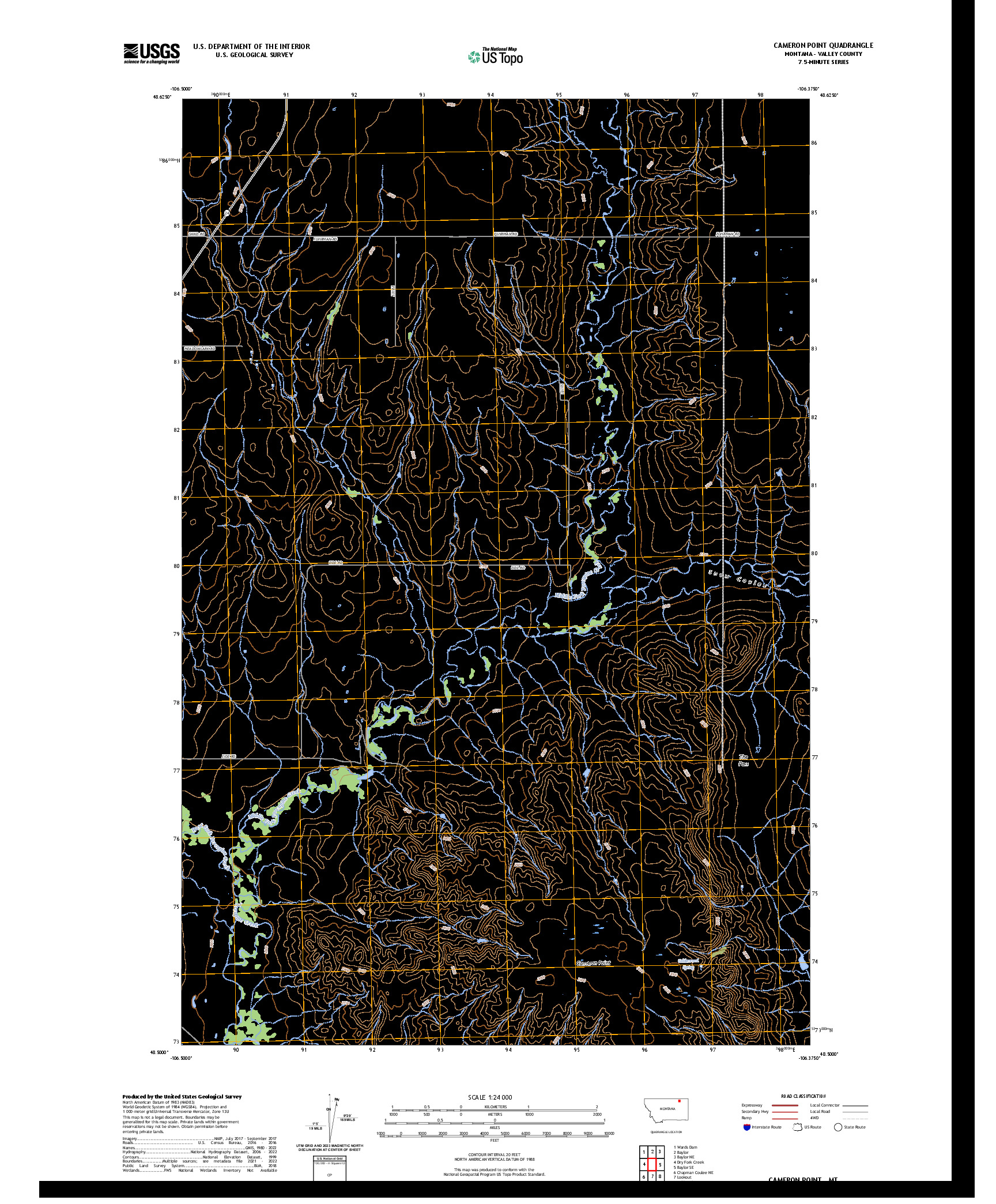 US TOPO 7.5-MINUTE MAP FOR CAMERON POINT, MT