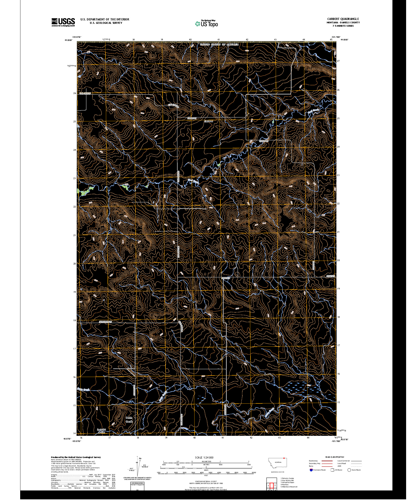 US TOPO 7.5-MINUTE MAP FOR CARBERT, MT,SK