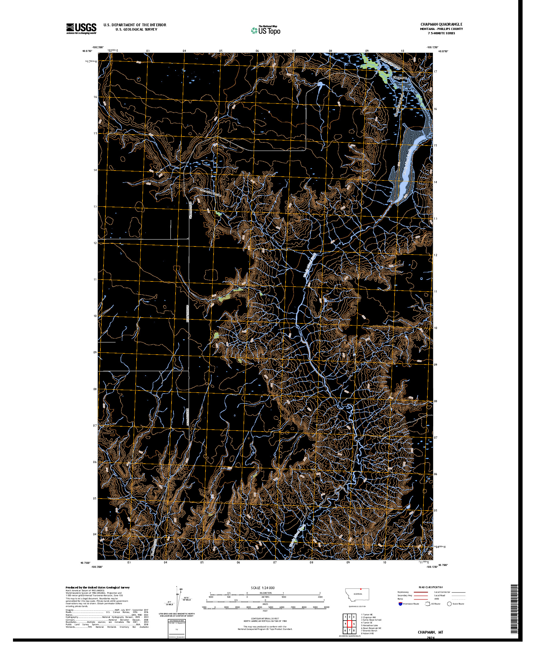 US TOPO 7.5-MINUTE MAP FOR CHAPMAN, MT