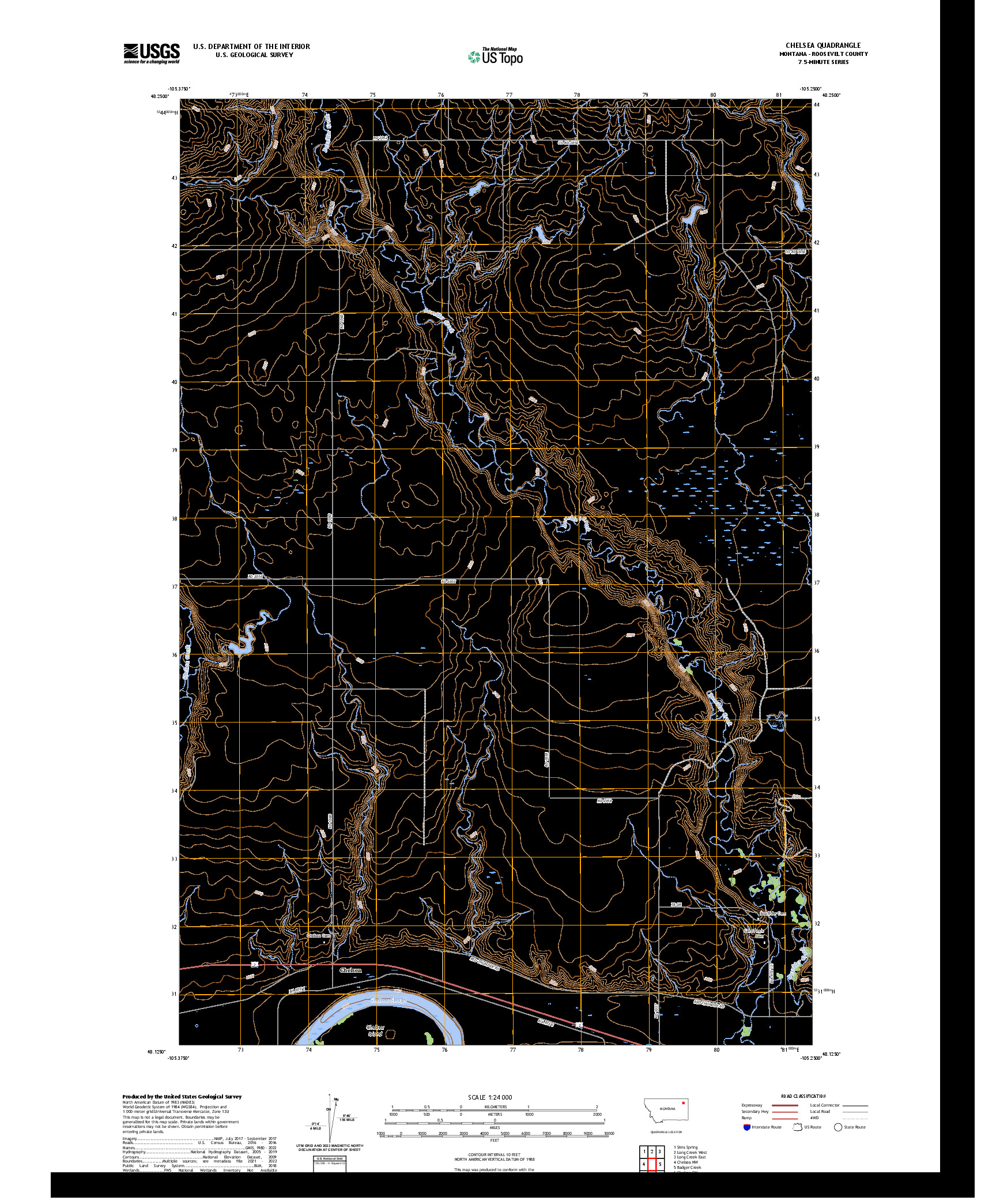 US TOPO 7.5-MINUTE MAP FOR CHELSEA, MT