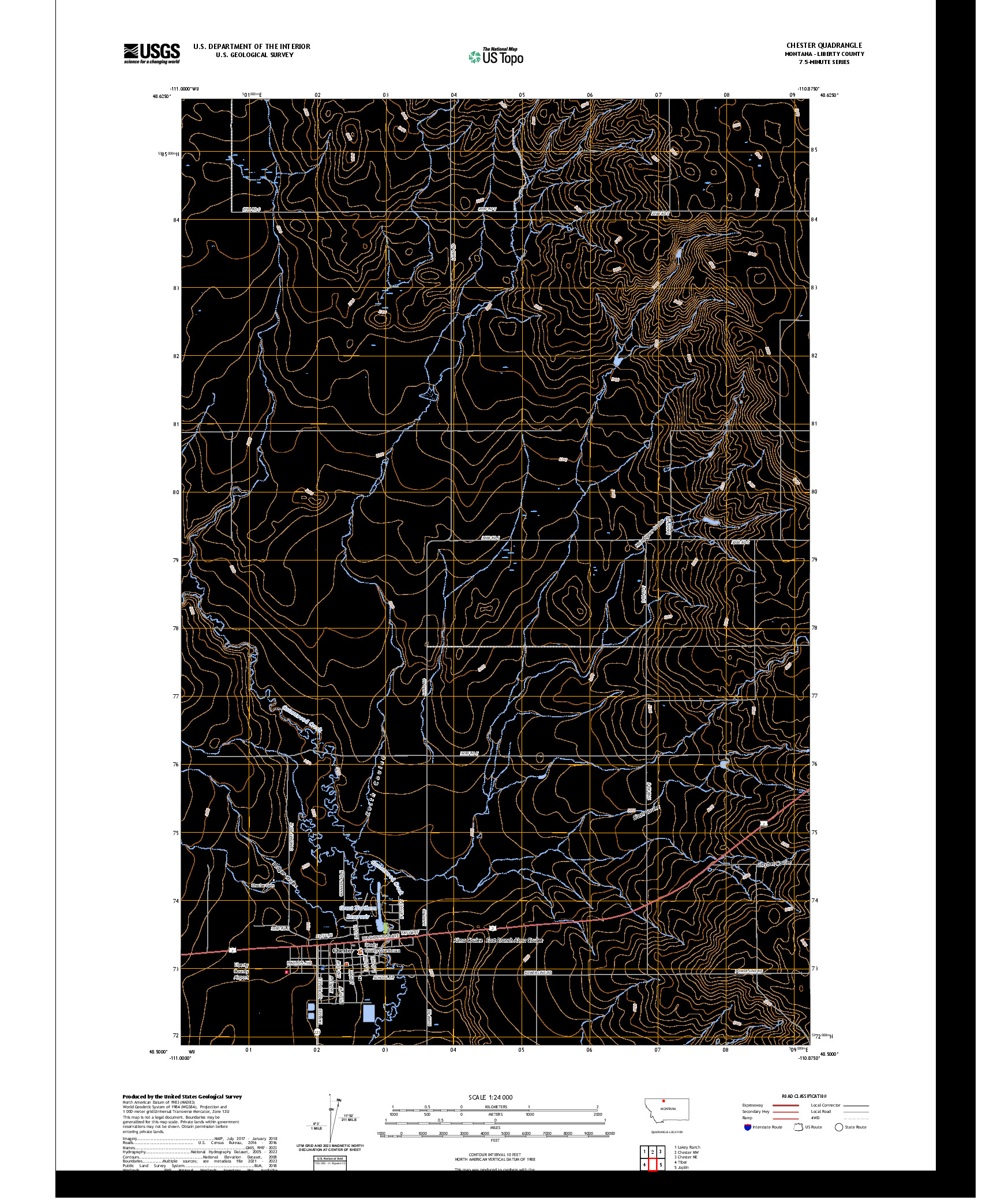 US TOPO 7.5-MINUTE MAP FOR CHESTER, MT