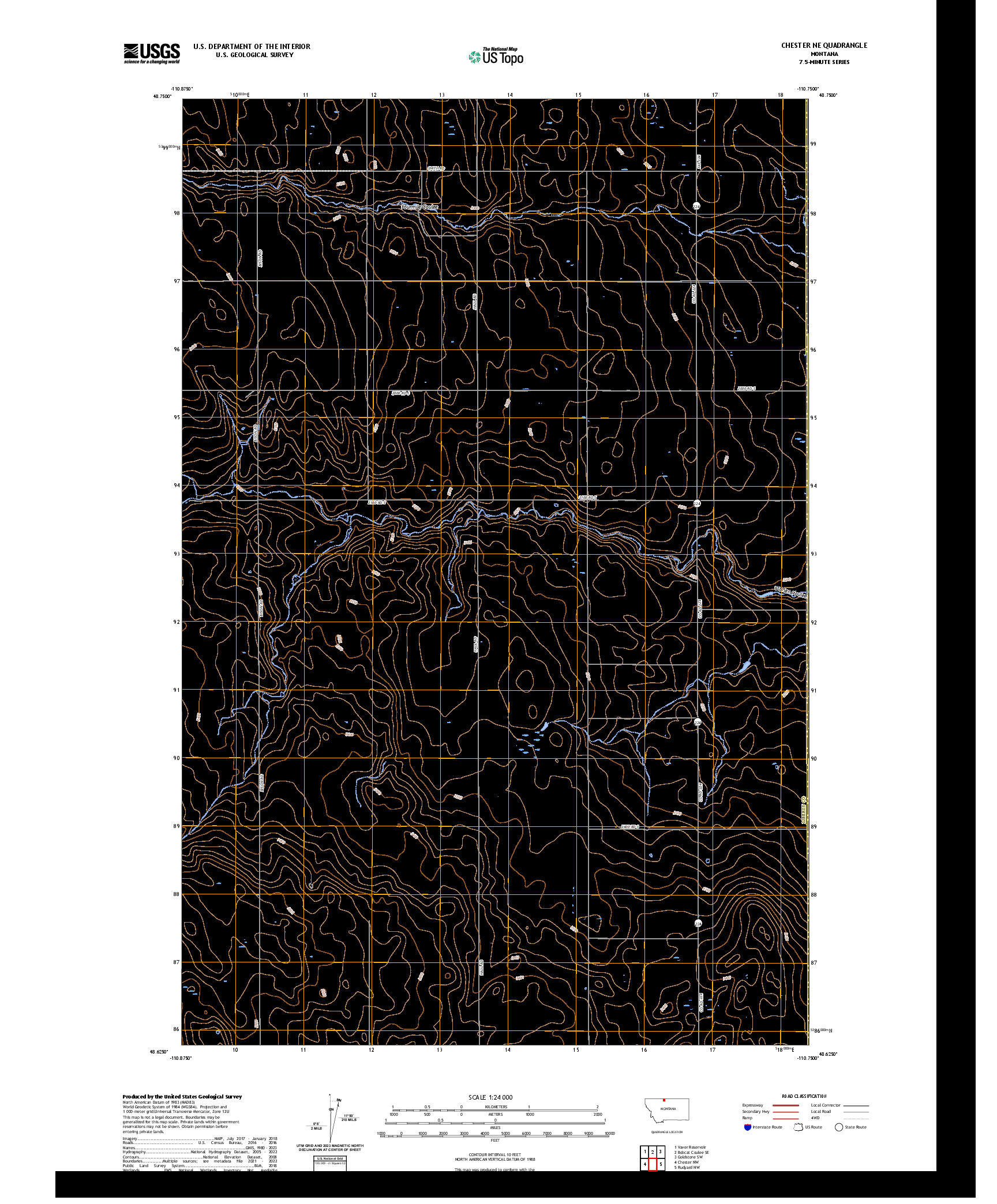 US TOPO 7.5-MINUTE MAP FOR CHESTER NE, MT