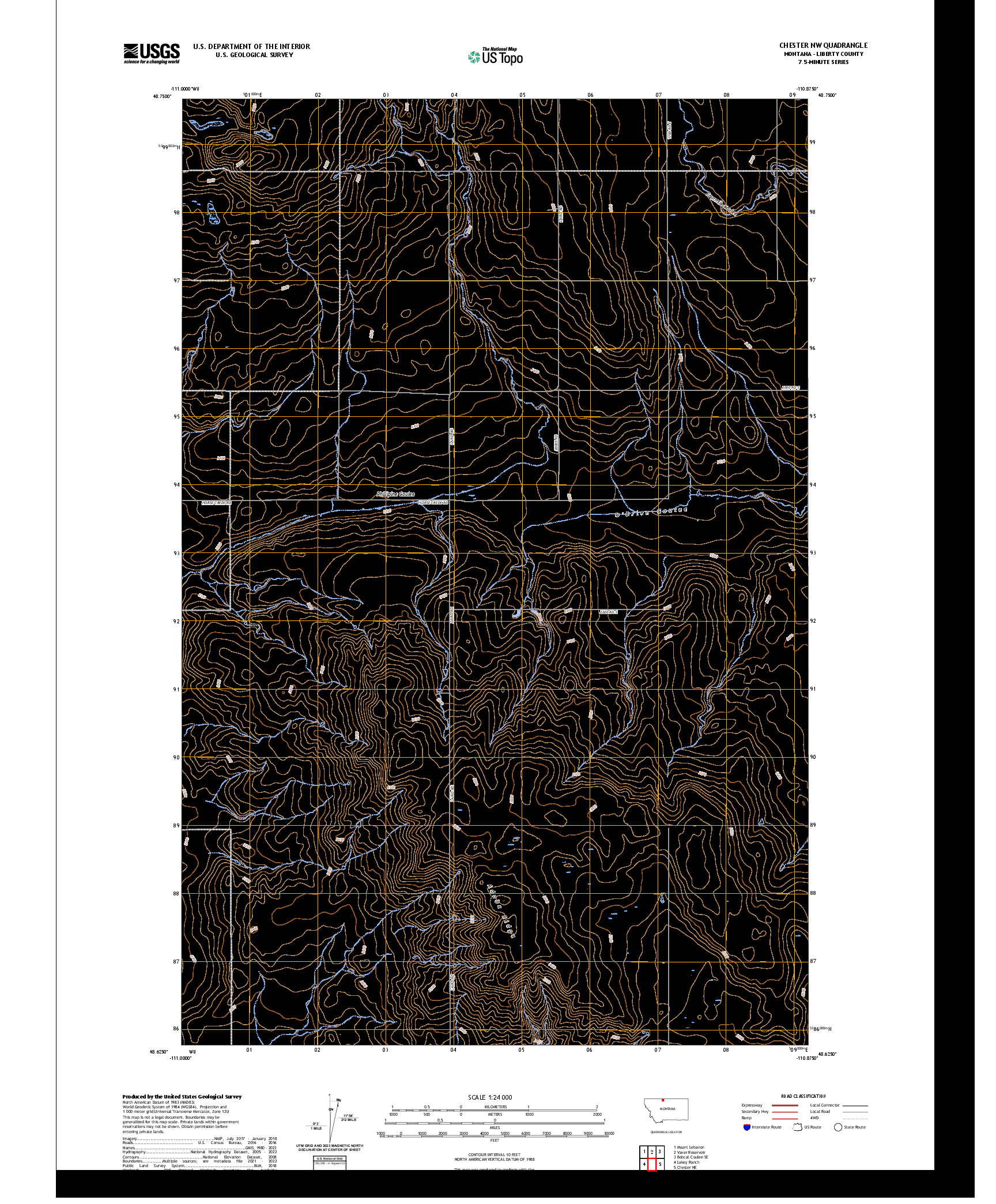 US TOPO 7.5-MINUTE MAP FOR CHESTER NW, MT