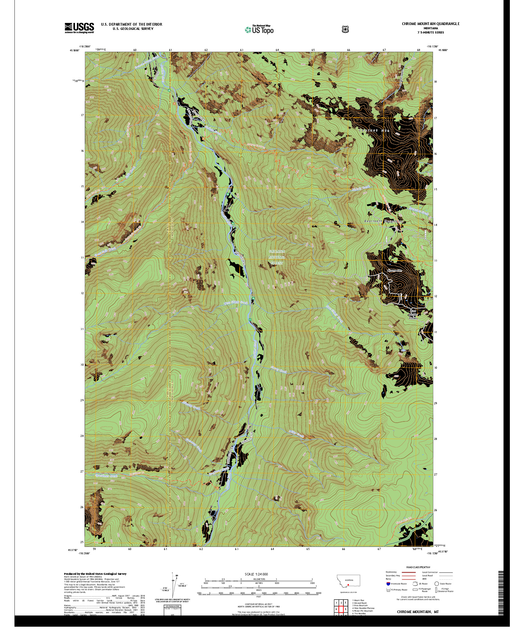 US TOPO 7.5-MINUTE MAP FOR CHROME MOUNTAIN, MT