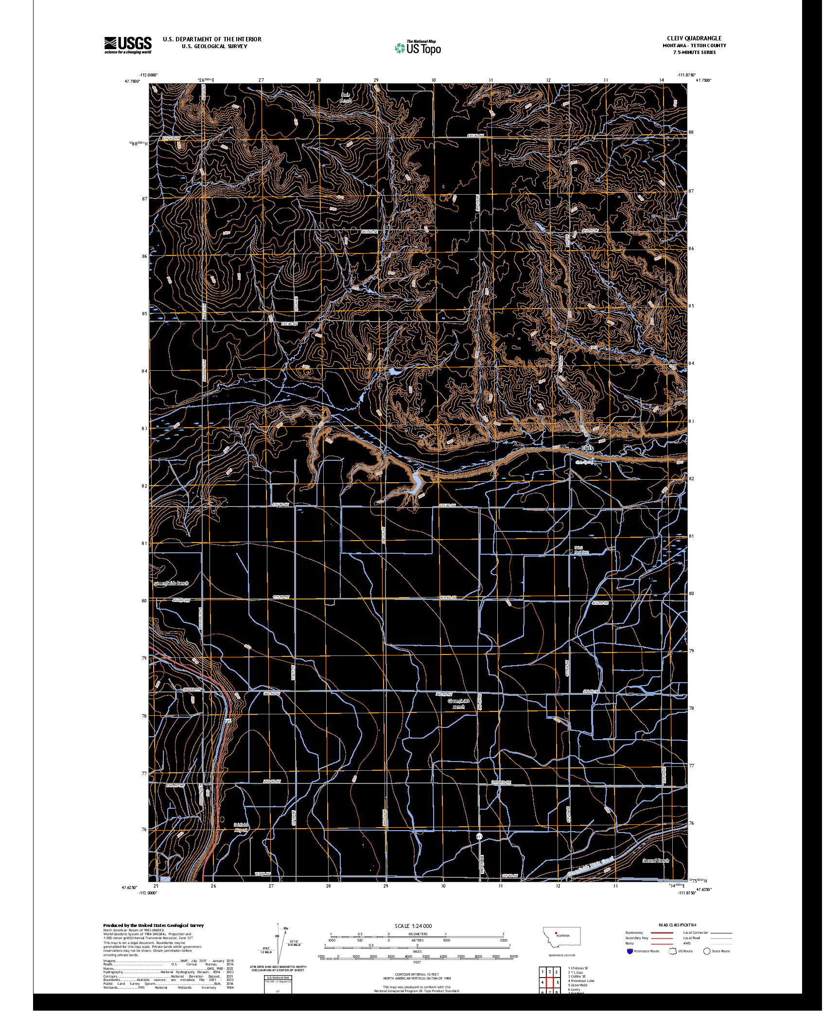 US TOPO 7.5-MINUTE MAP FOR CLEIV, MT