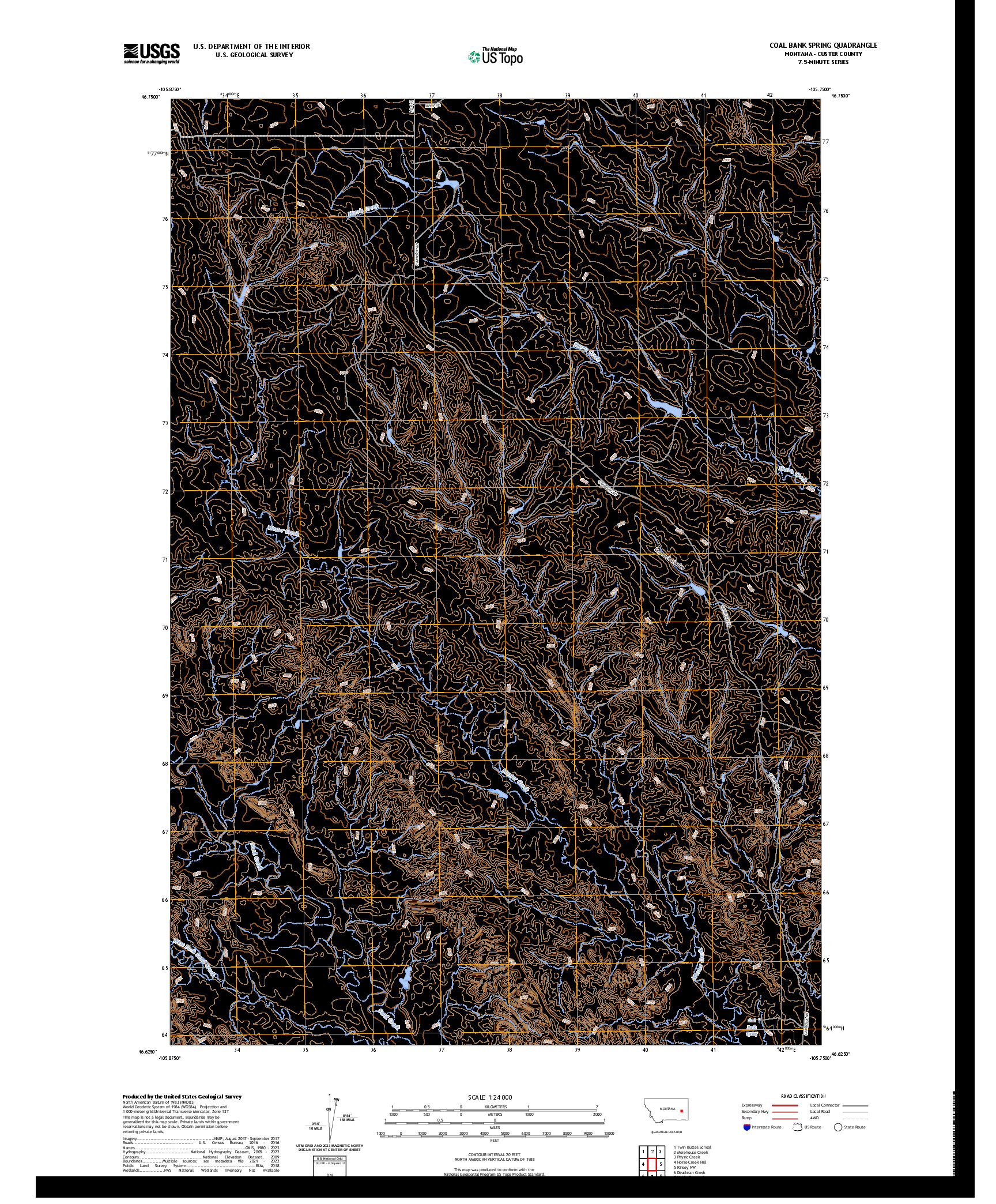 US TOPO 7.5-MINUTE MAP FOR COAL BANK SPRING, MT