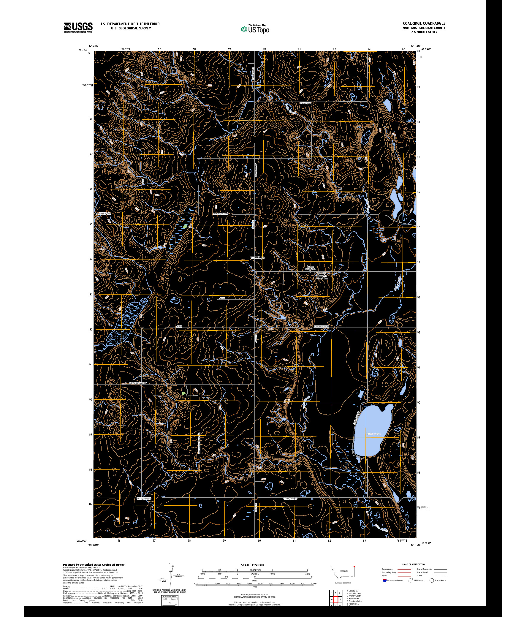 US TOPO 7.5-MINUTE MAP FOR COALRIDGE, MT