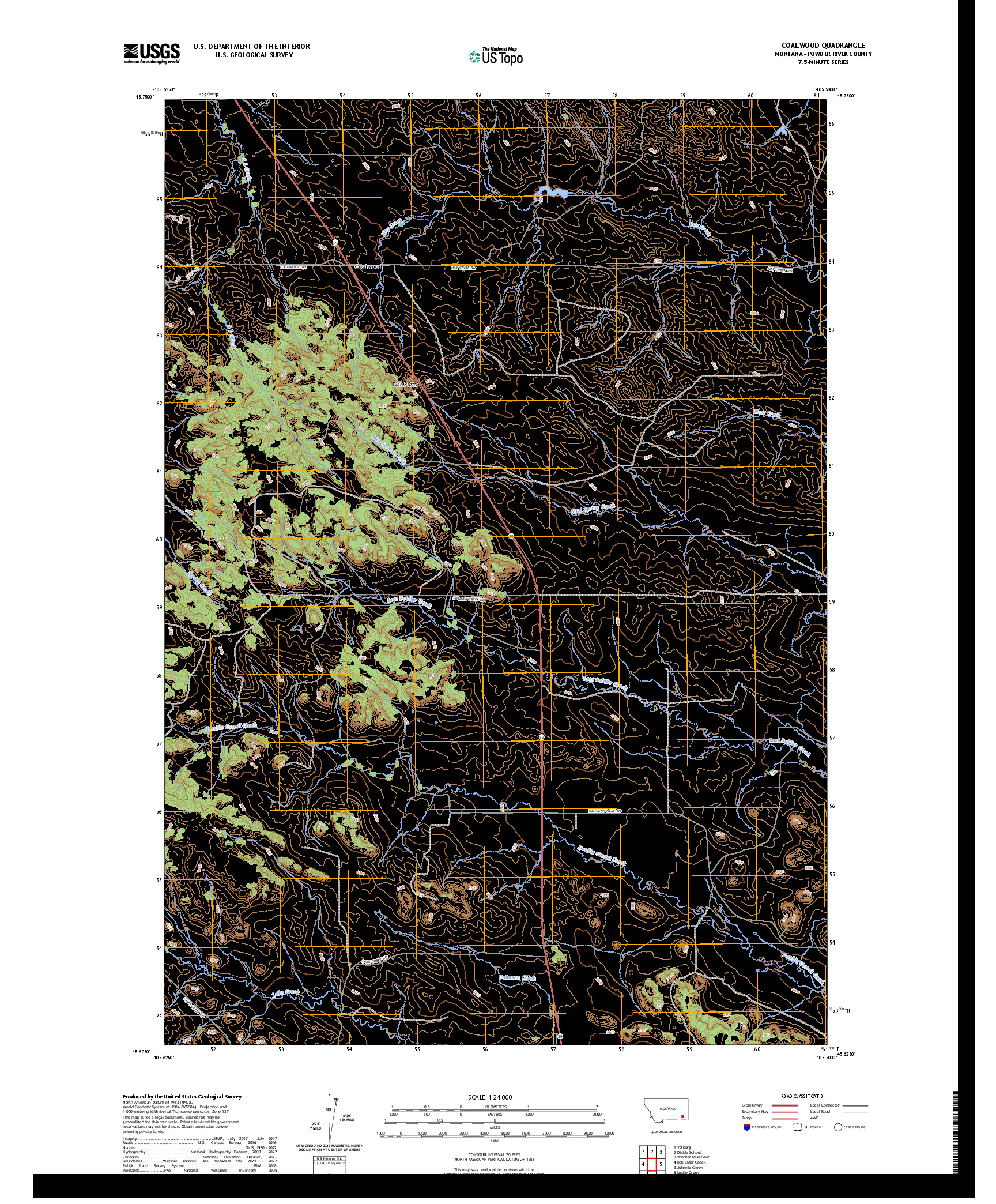 US TOPO 7.5-MINUTE MAP FOR COALWOOD, MT