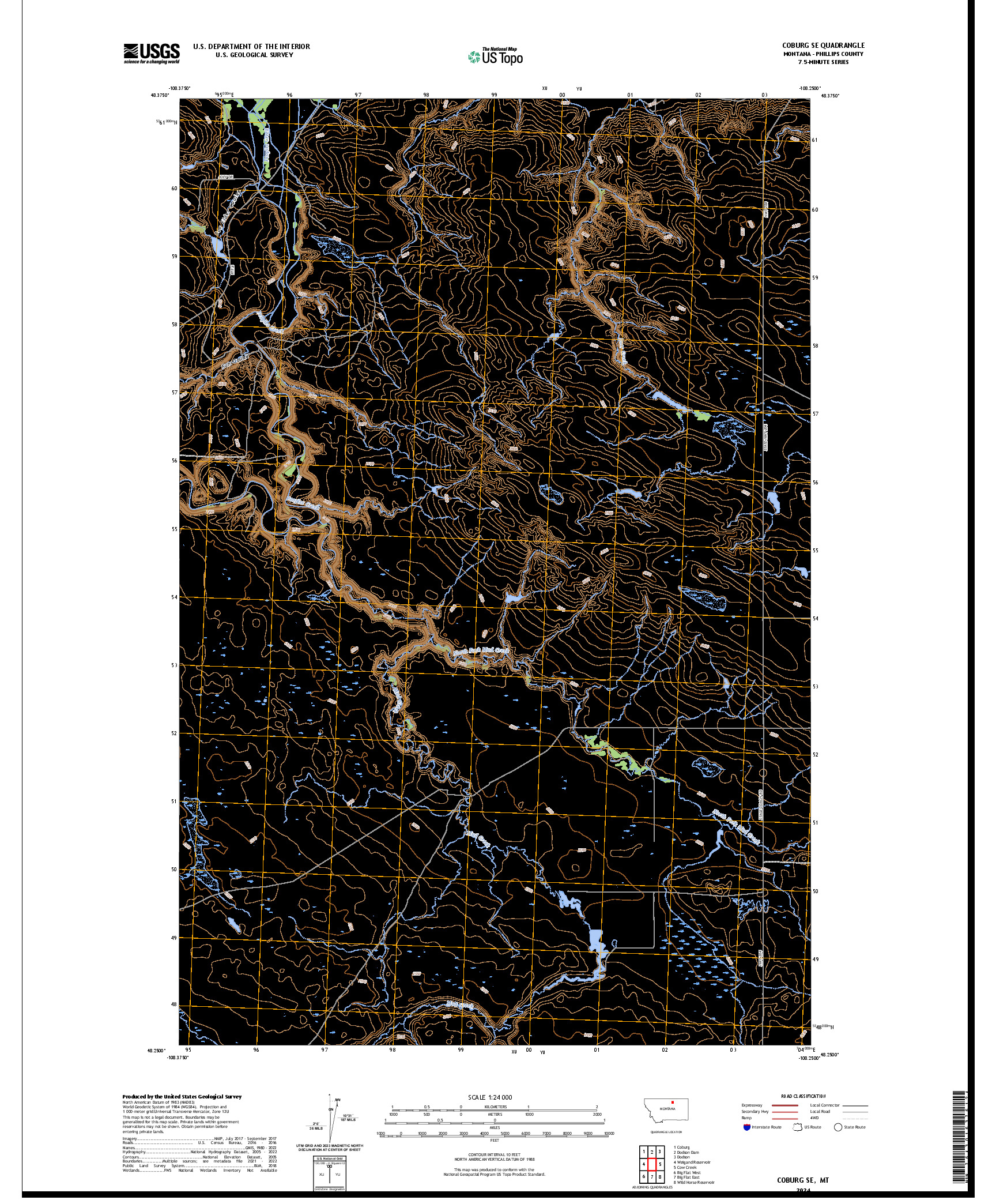 US TOPO 7.5-MINUTE MAP FOR COBURG SE, MT