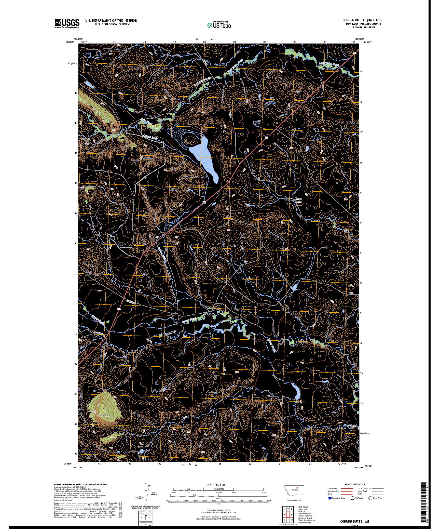 US TOPO 7.5-MINUTE MAP FOR COBURN BUTTE, MT
