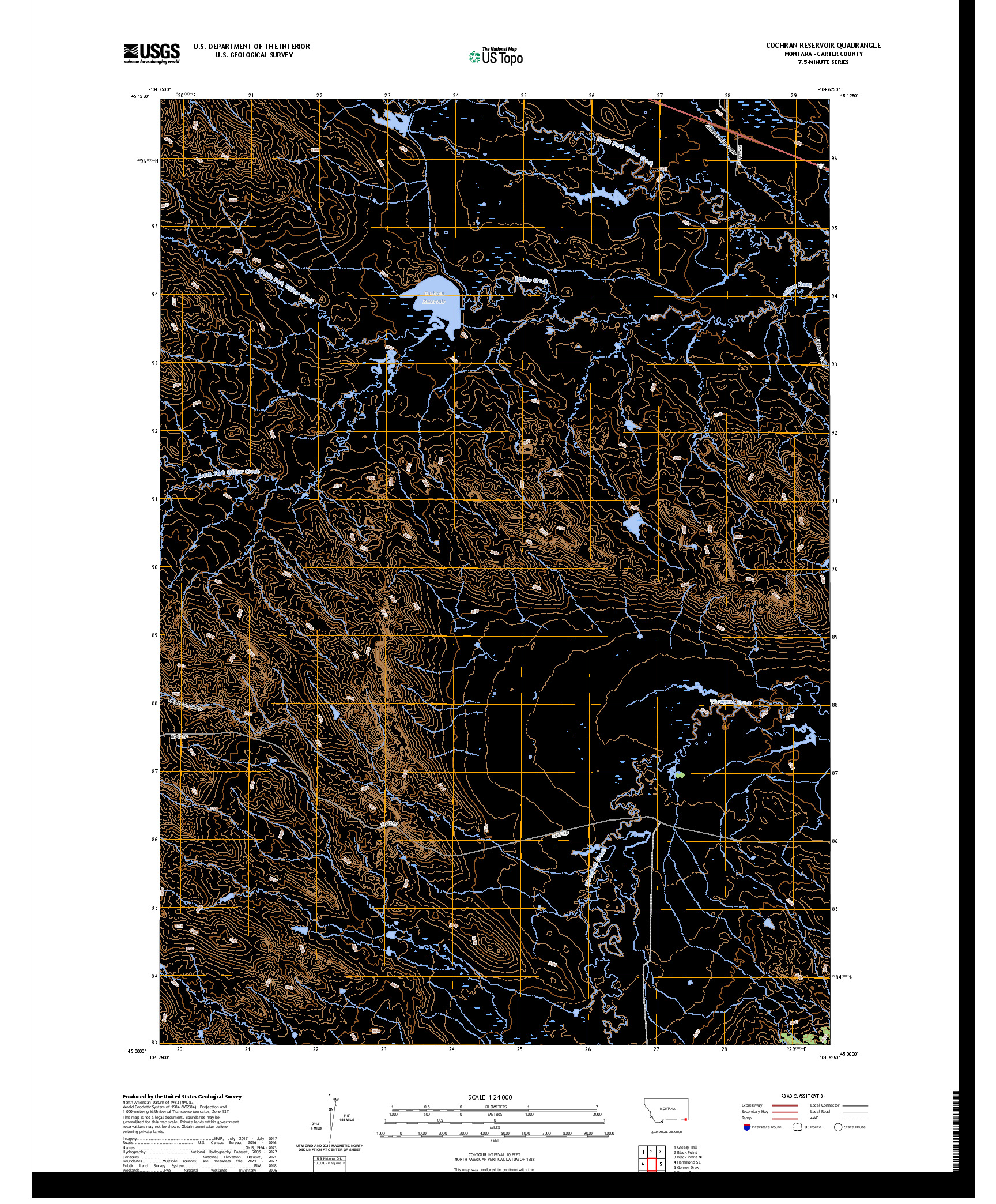 US TOPO 7.5-MINUTE MAP FOR COCHRAN RESERVOIR, MT
