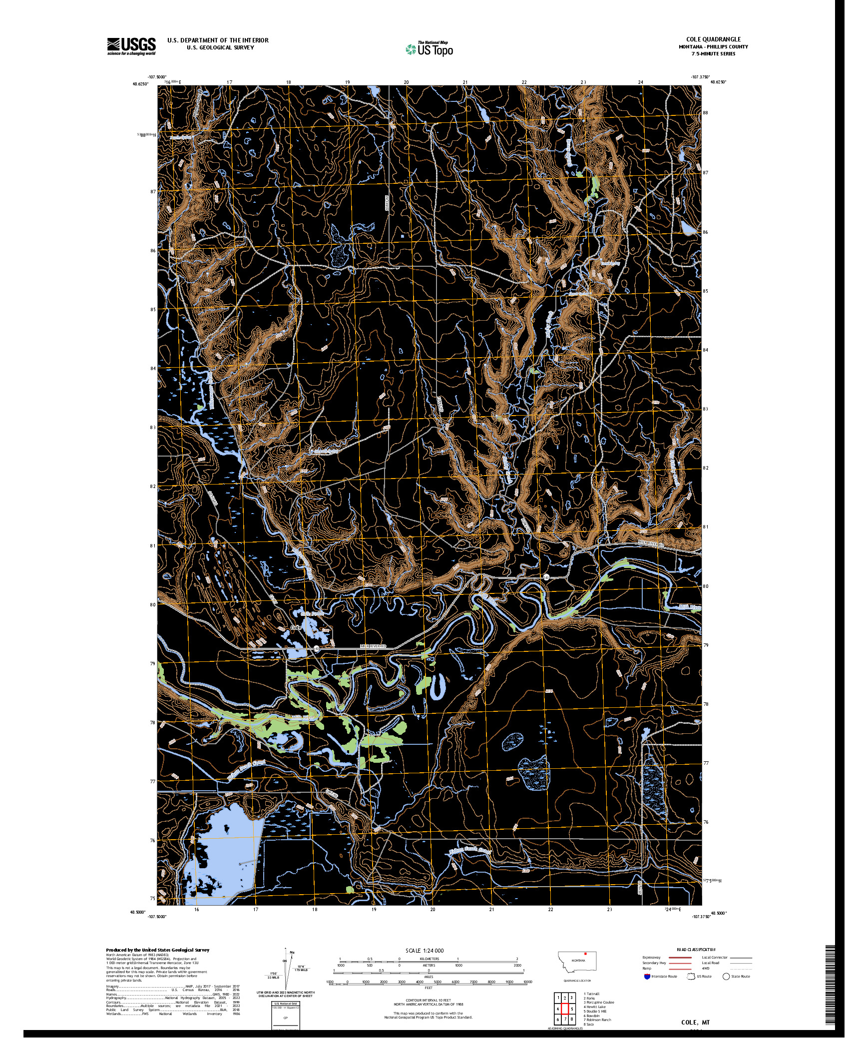 US TOPO 7.5-MINUTE MAP FOR COLE, MT
