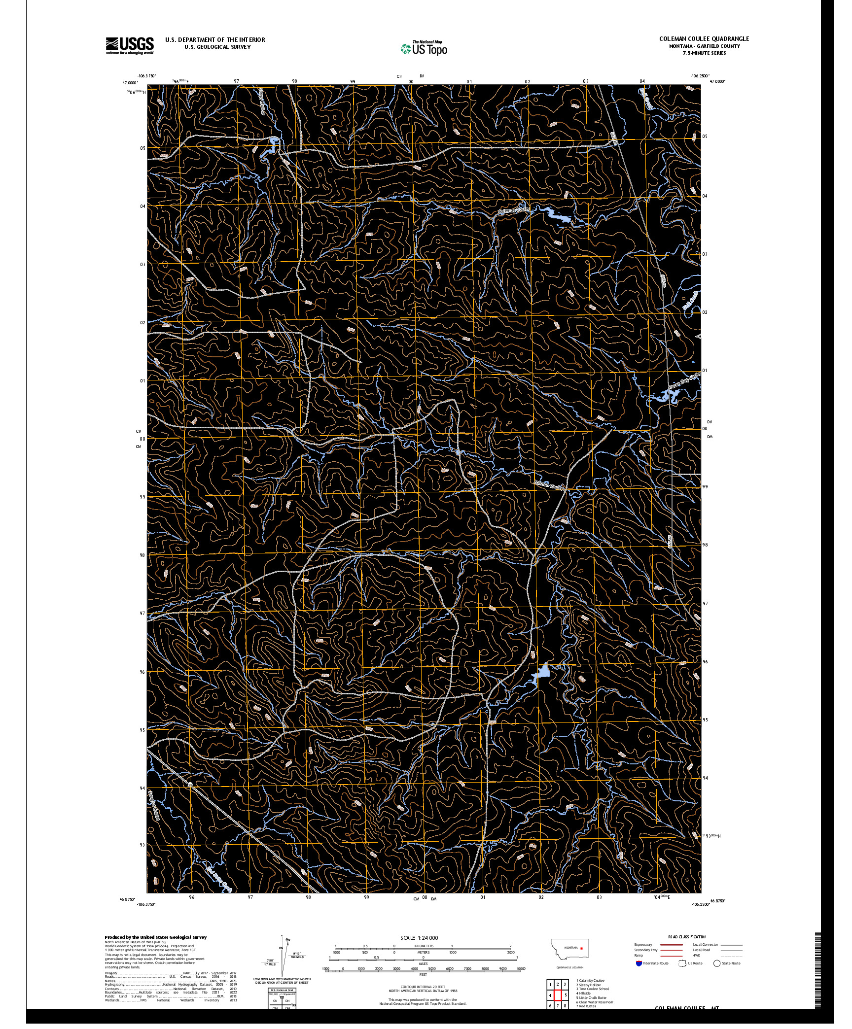US TOPO 7.5-MINUTE MAP FOR COLEMAN COULEE, MT