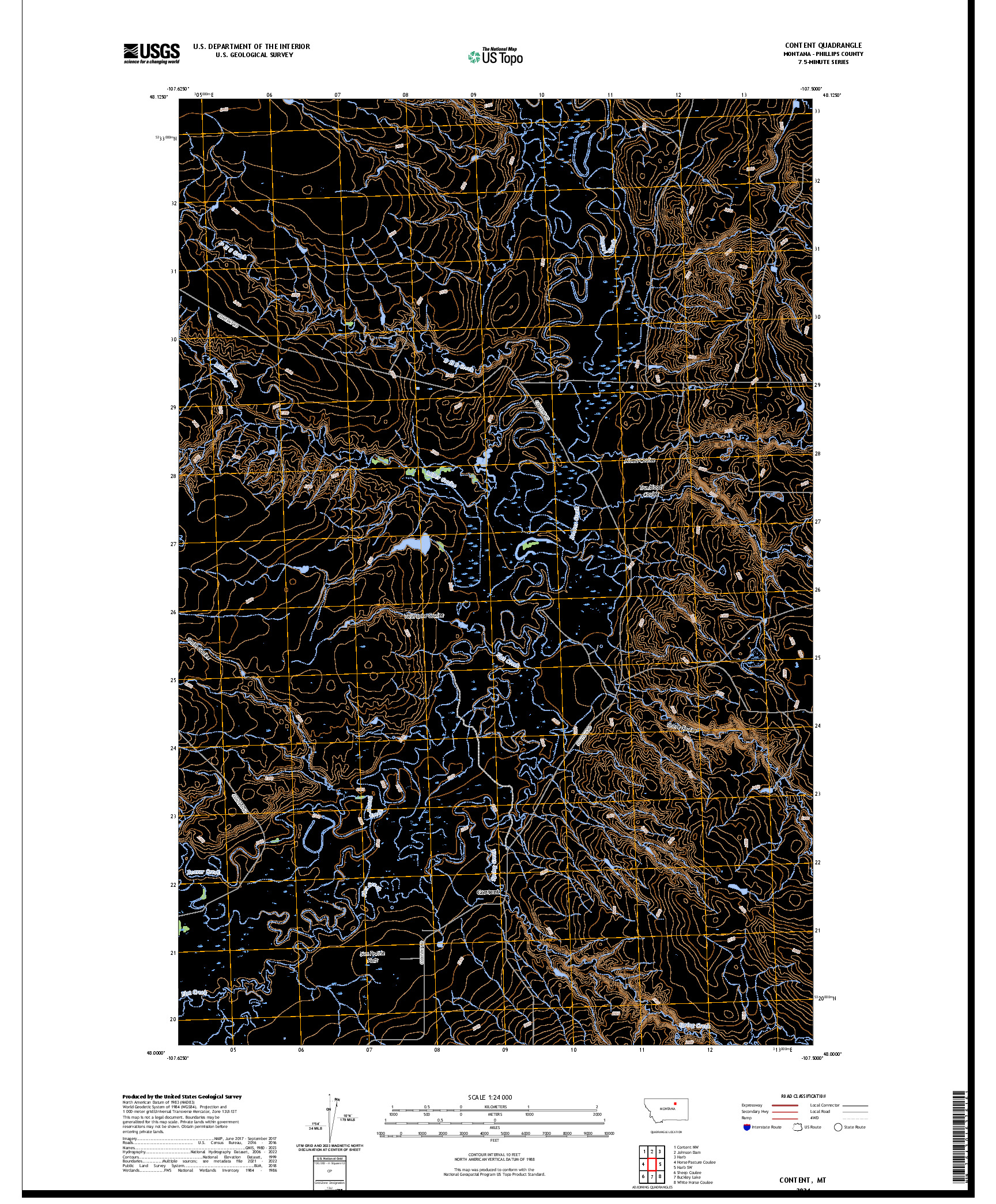 US TOPO 7.5-MINUTE MAP FOR CONTENT, MT