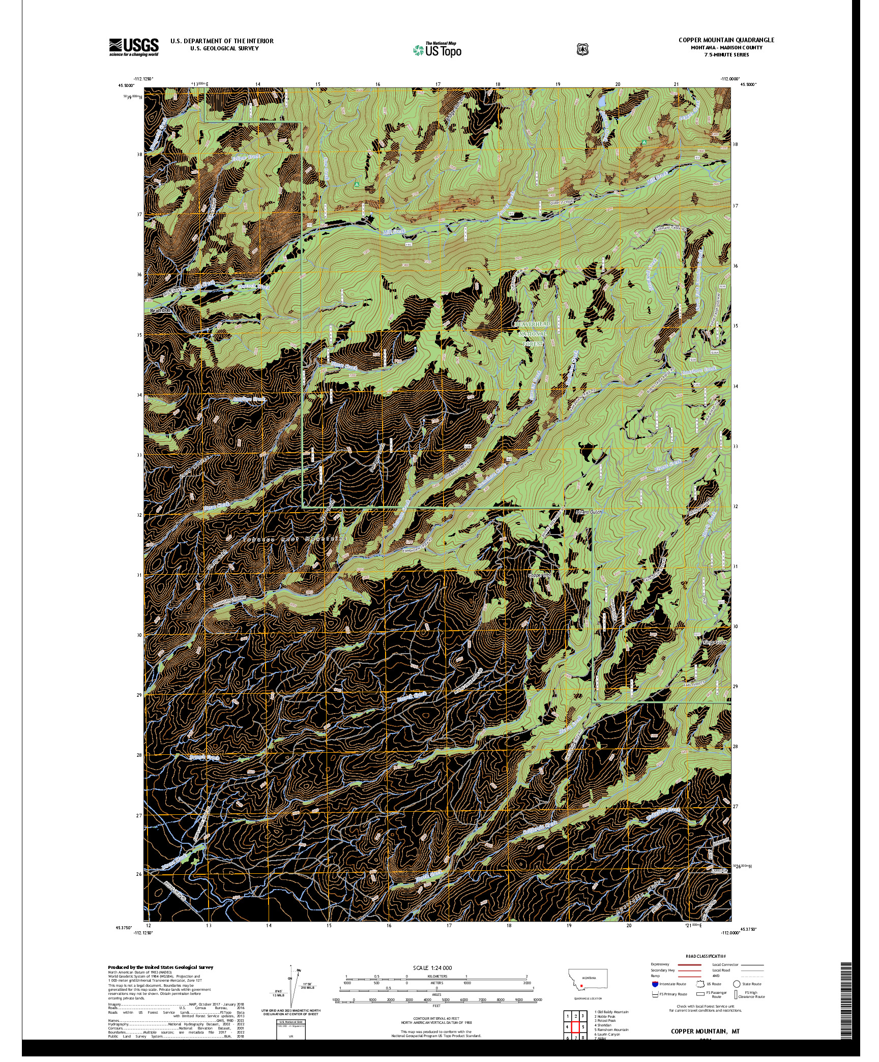 US TOPO 7.5-MINUTE MAP FOR COPPER MOUNTAIN, MT
