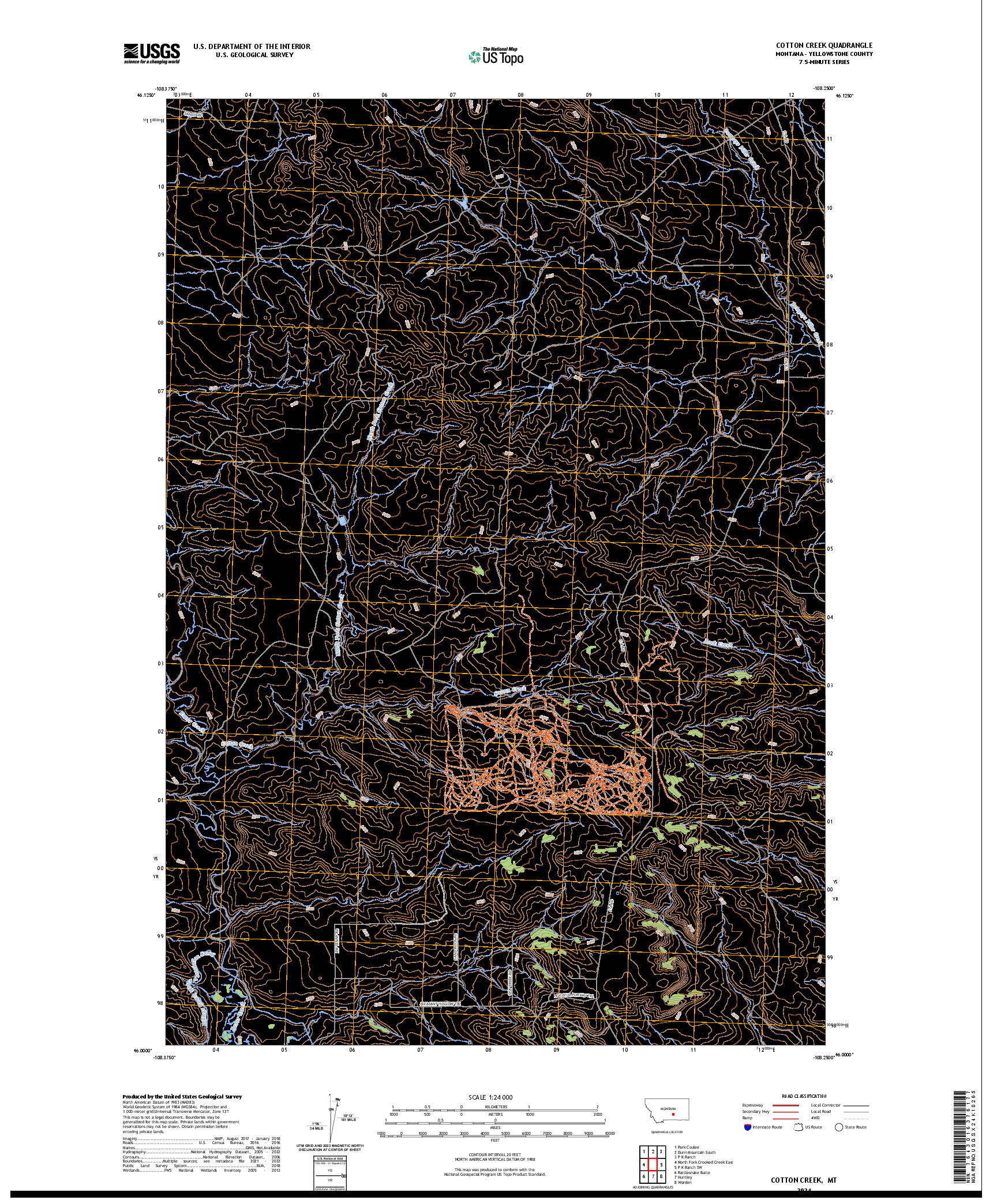 US TOPO 7.5-MINUTE MAP FOR COTTON CREEK, MT