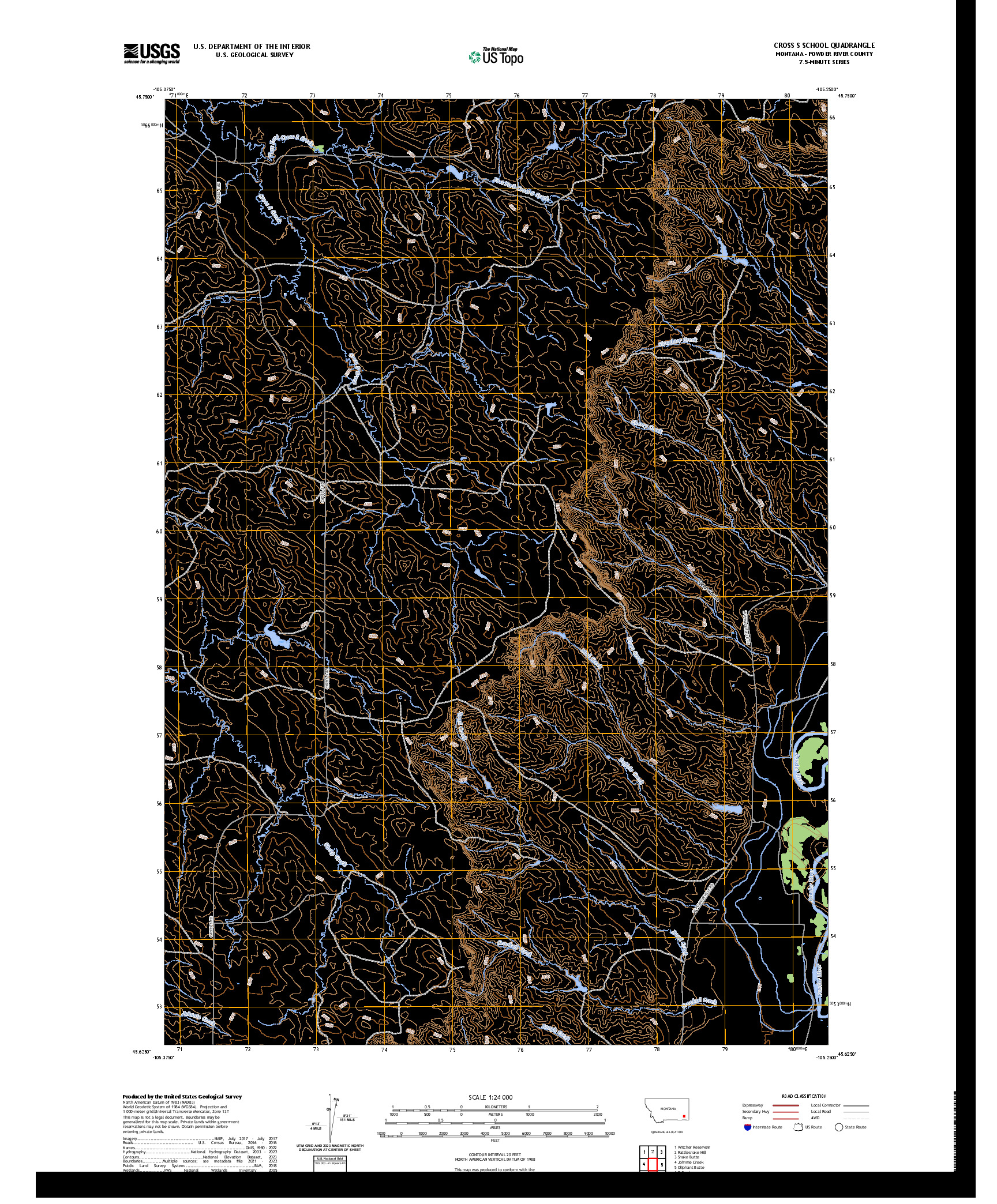 US TOPO 7.5-MINUTE MAP FOR CROSS S SCHOOL, MT
