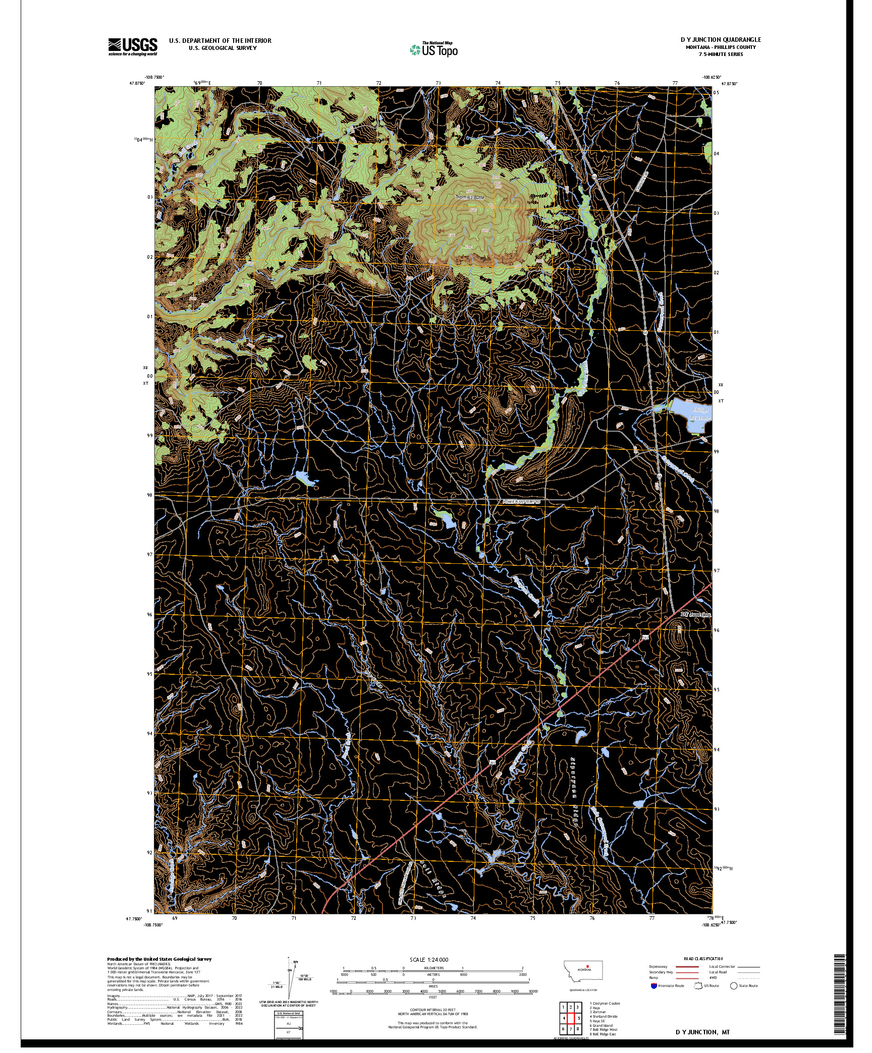 US TOPO 7.5-MINUTE MAP FOR D Y JUNCTION, MT