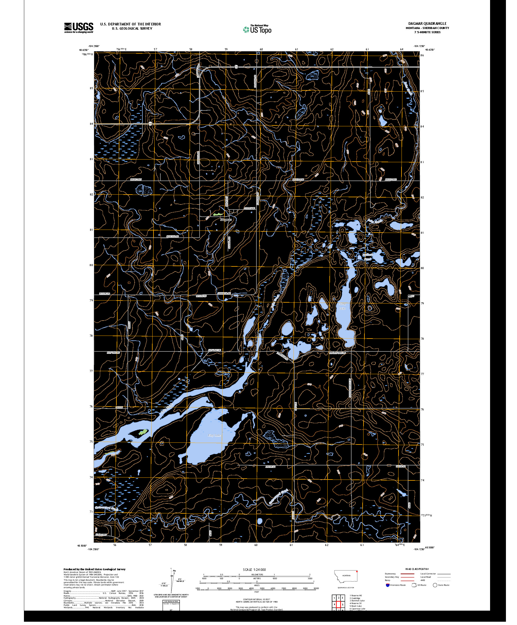 US TOPO 7.5-MINUTE MAP FOR DAGMAR, MT