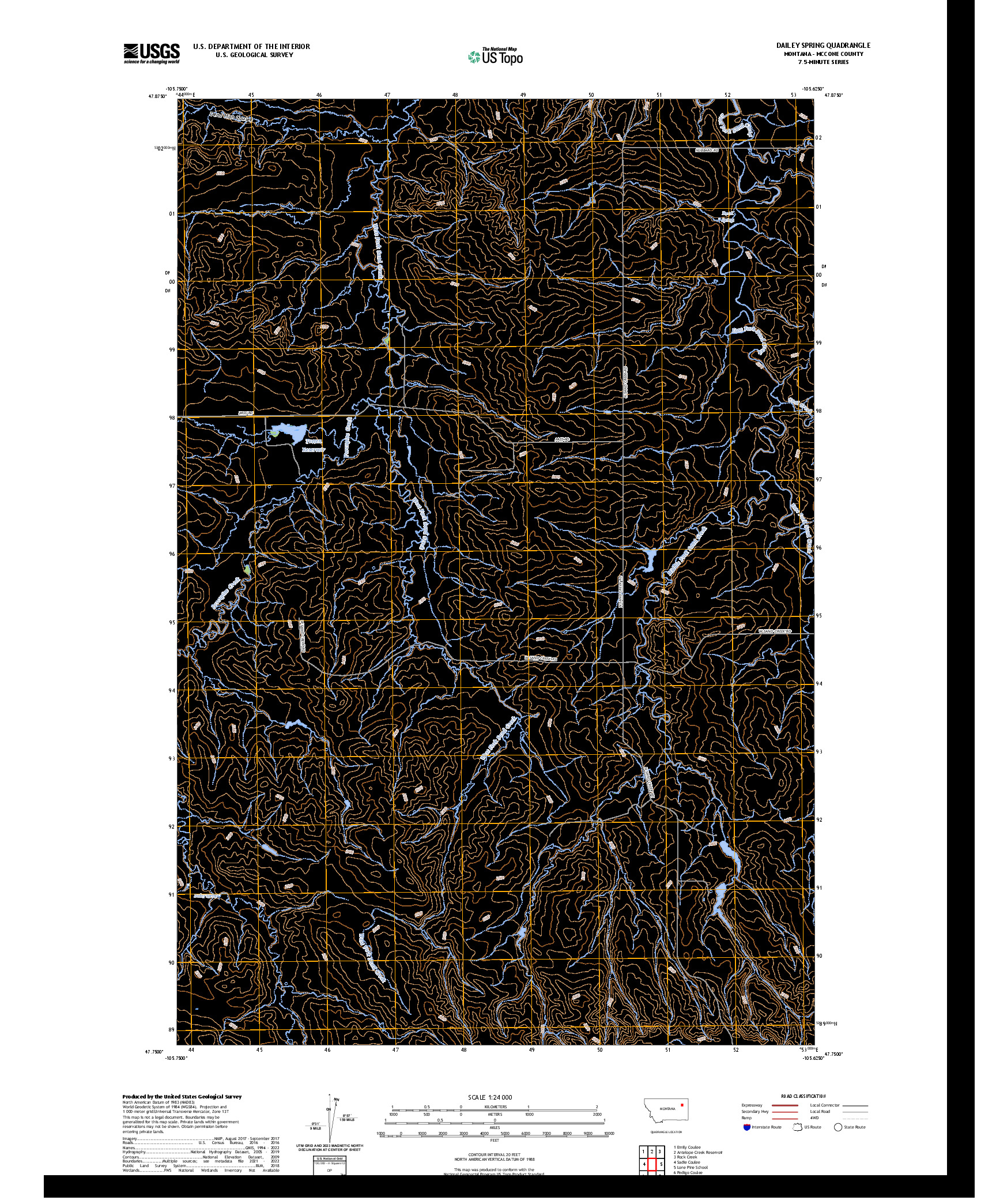 US TOPO 7.5-MINUTE MAP FOR DAILEY SPRING, MT
