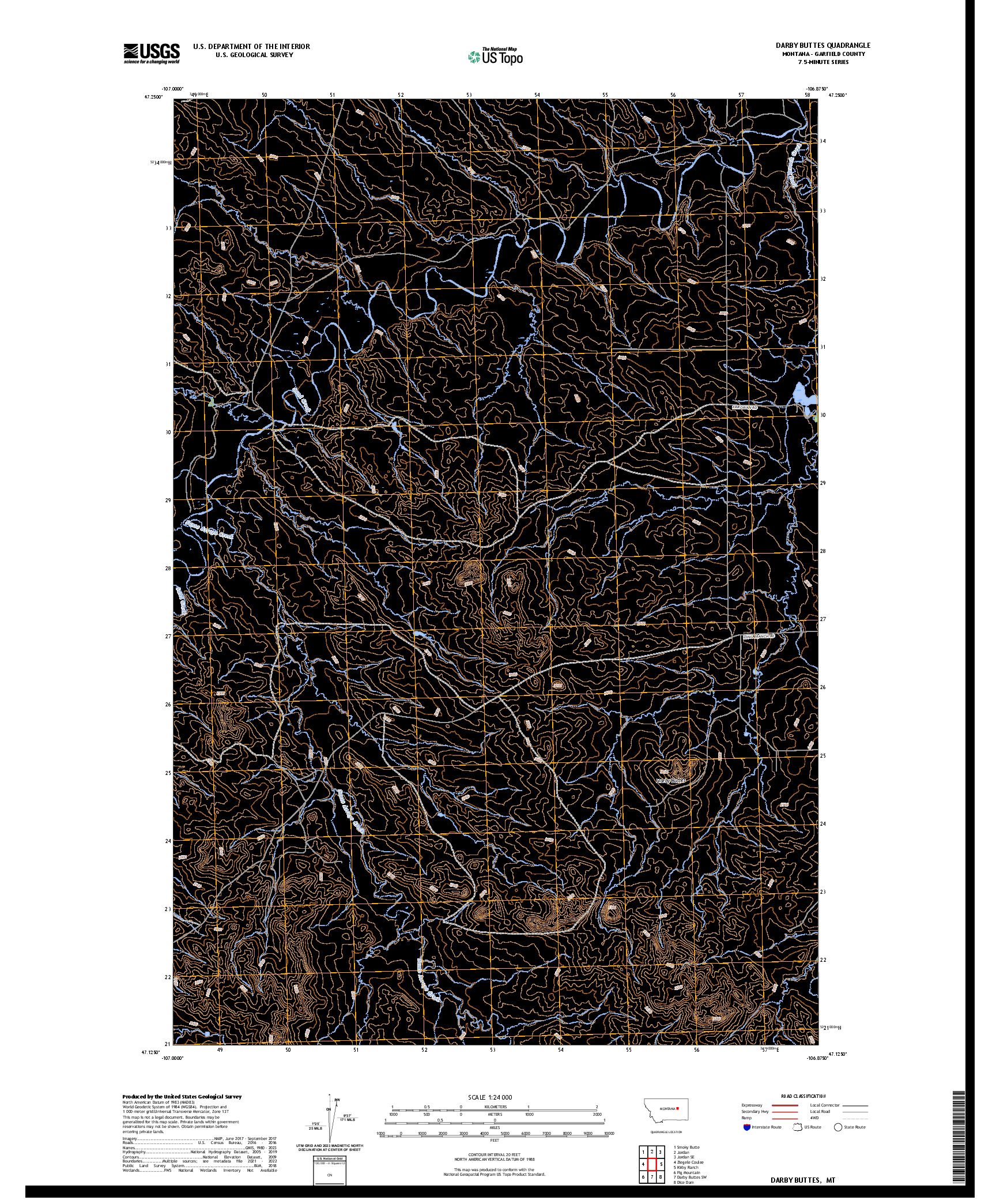 US TOPO 7.5-MINUTE MAP FOR DARBY BUTTES, MT