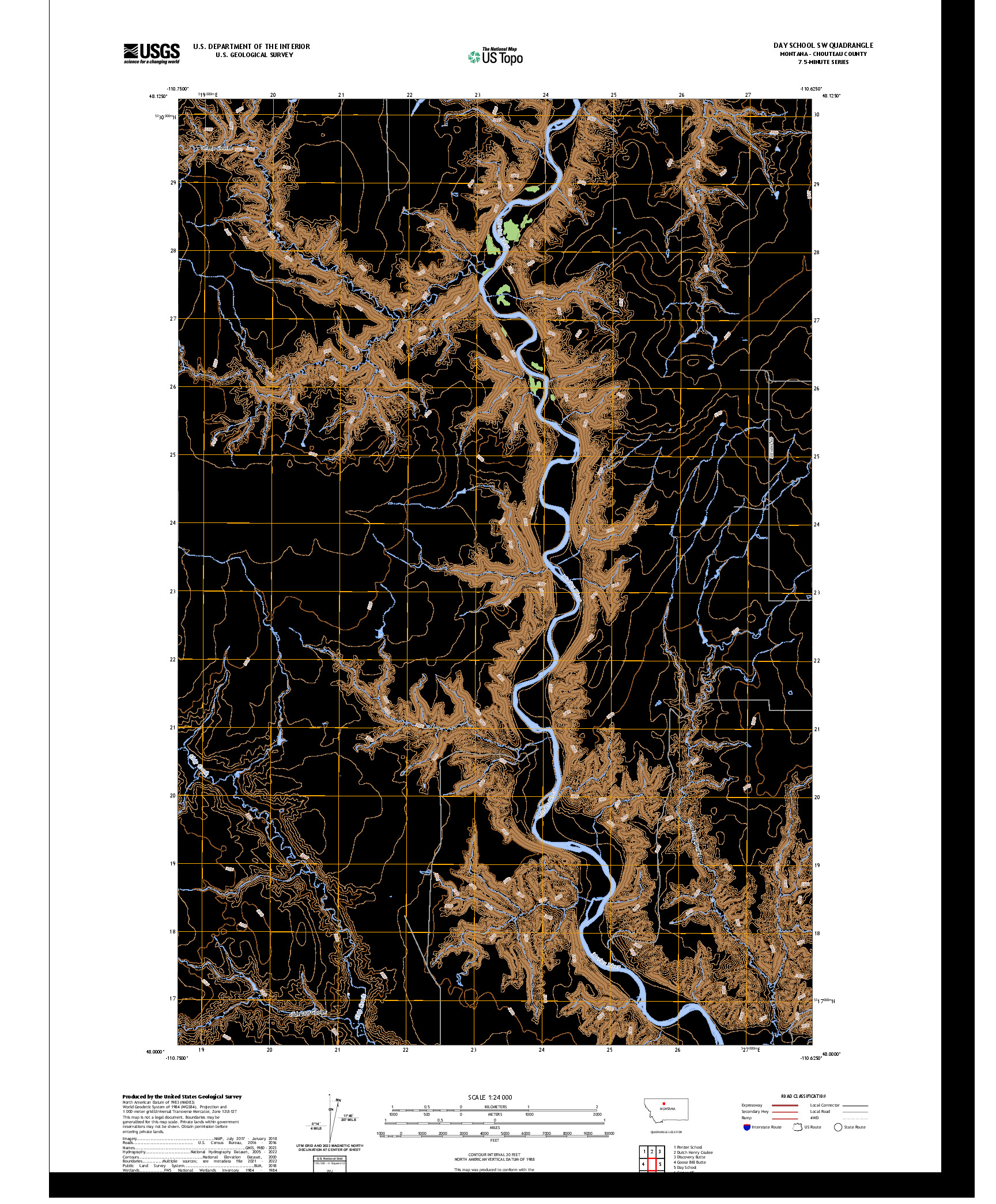 US TOPO 7.5-MINUTE MAP FOR DAY SCHOOL SW, MT