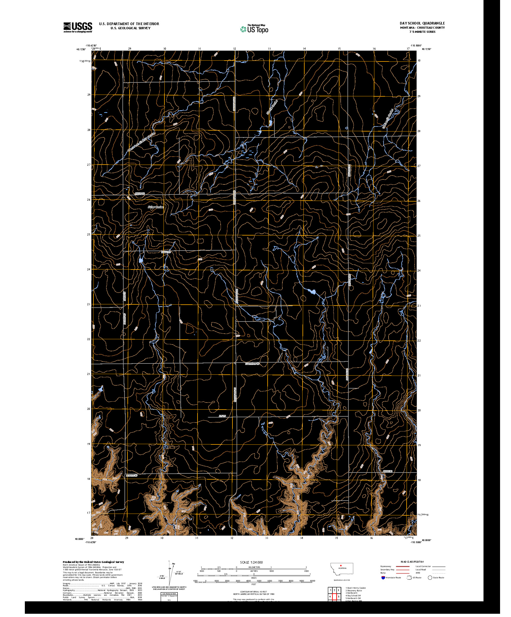 US TOPO 7.5-MINUTE MAP FOR DAY SCHOOL, MT