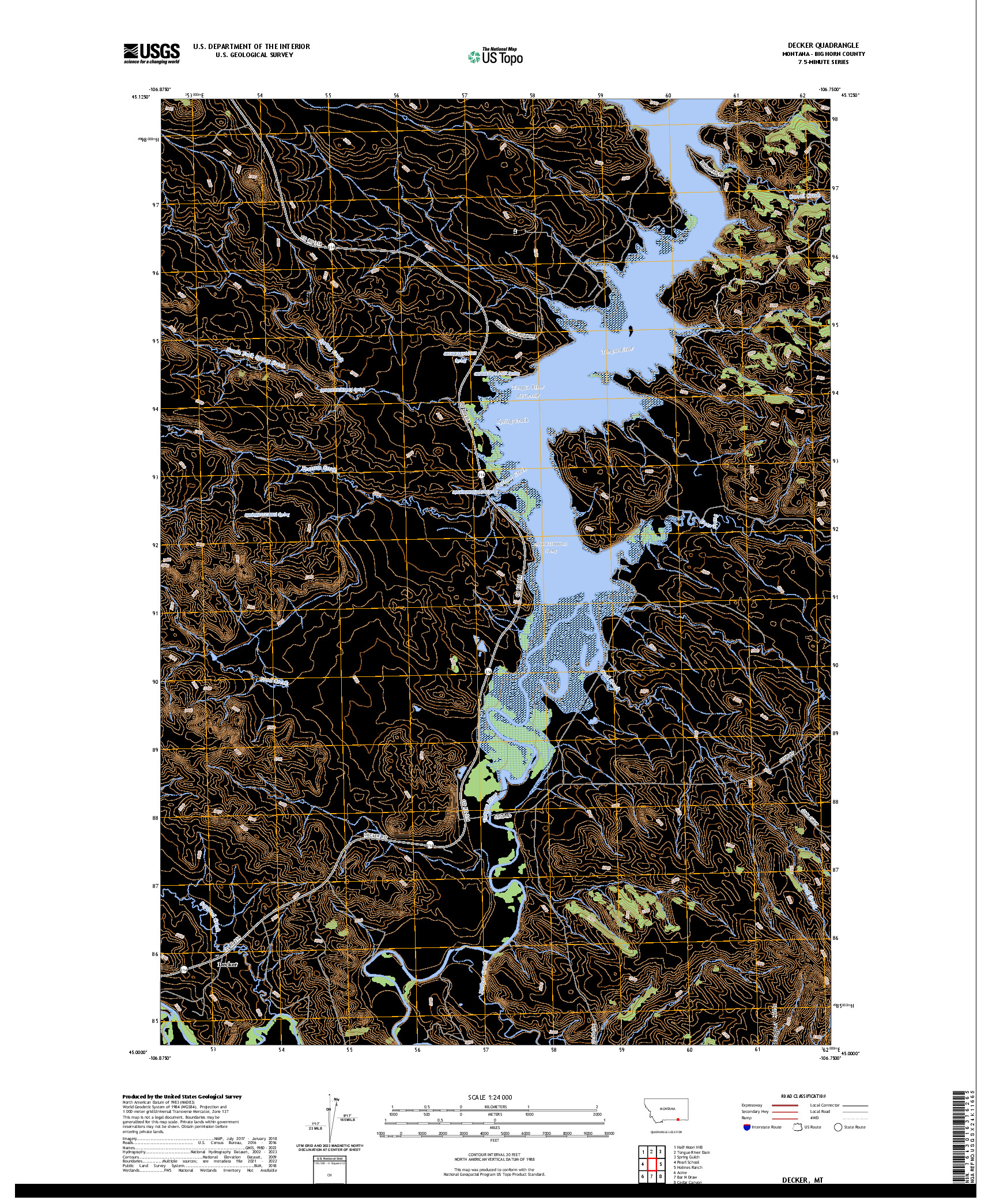US TOPO 7.5-MINUTE MAP FOR DECKER, MT