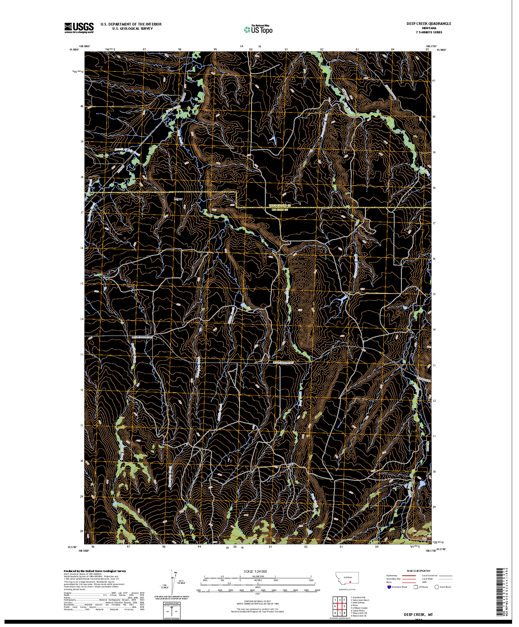 US TOPO 7.5-MINUTE MAP FOR DEEP CREEK, MT
