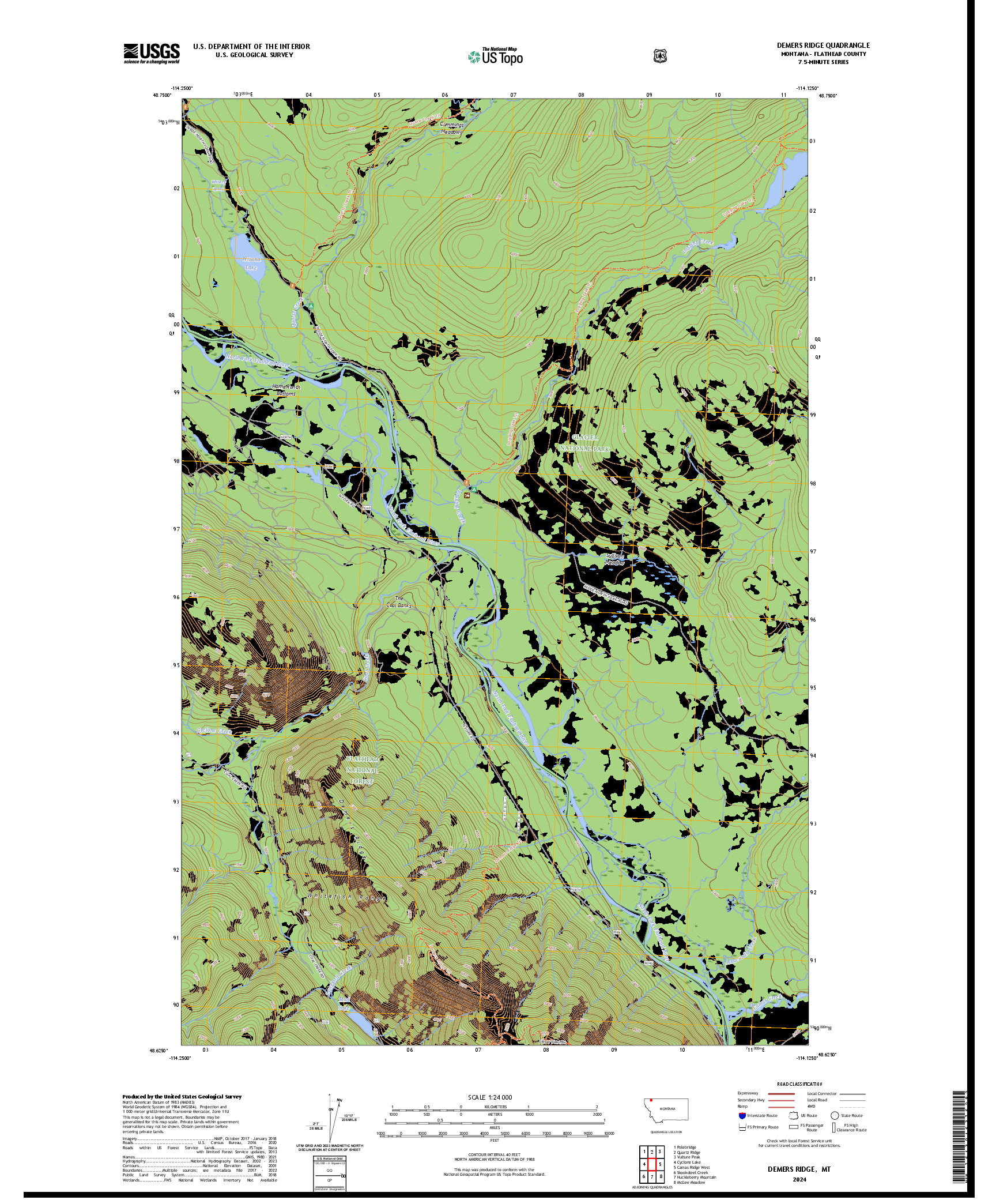 US TOPO 7.5-MINUTE MAP FOR DEMERS RIDGE, MT