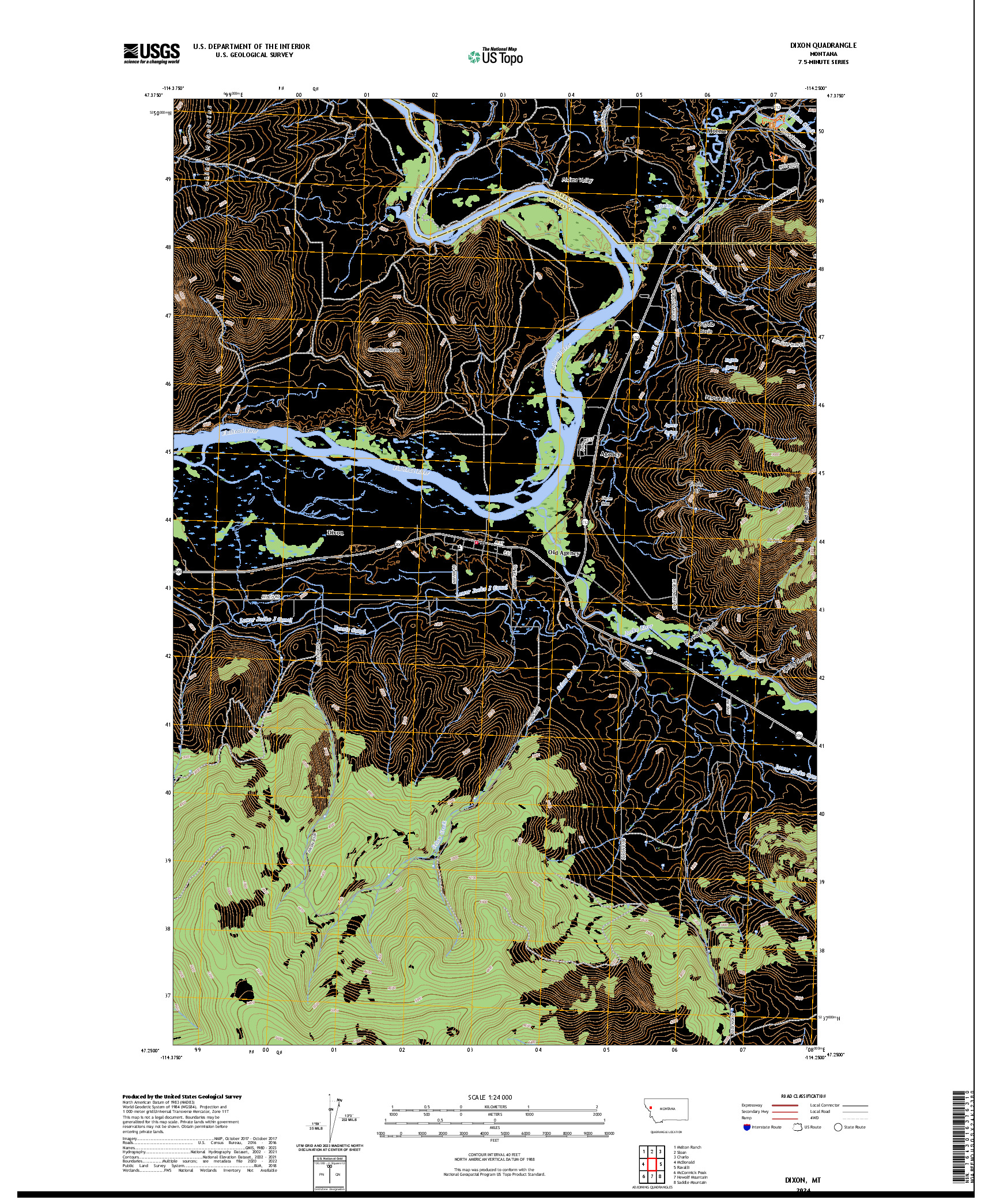 US TOPO 7.5-MINUTE MAP FOR DIXON, MT