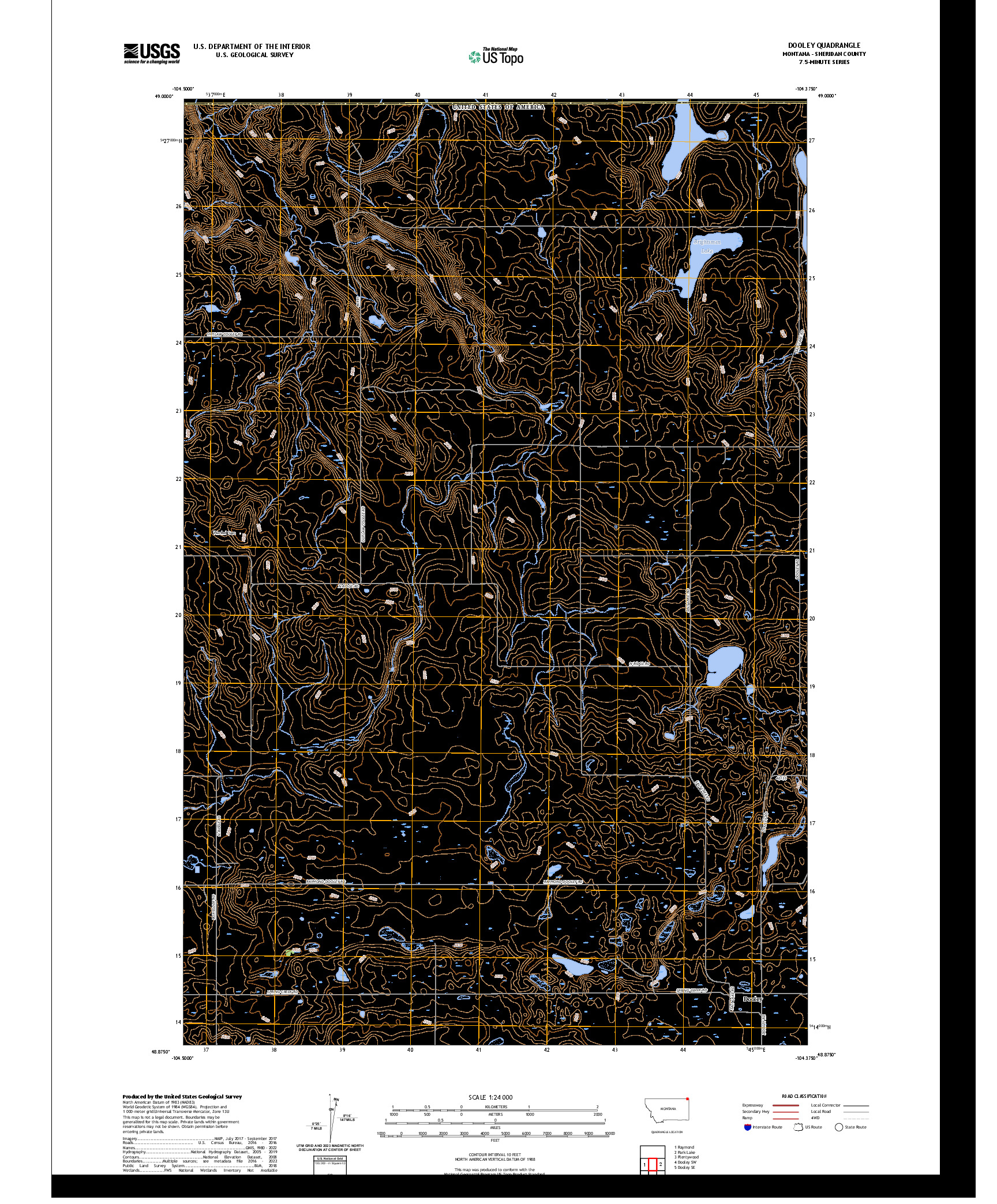US TOPO 7.5-MINUTE MAP FOR DOOLEY, MT,SK