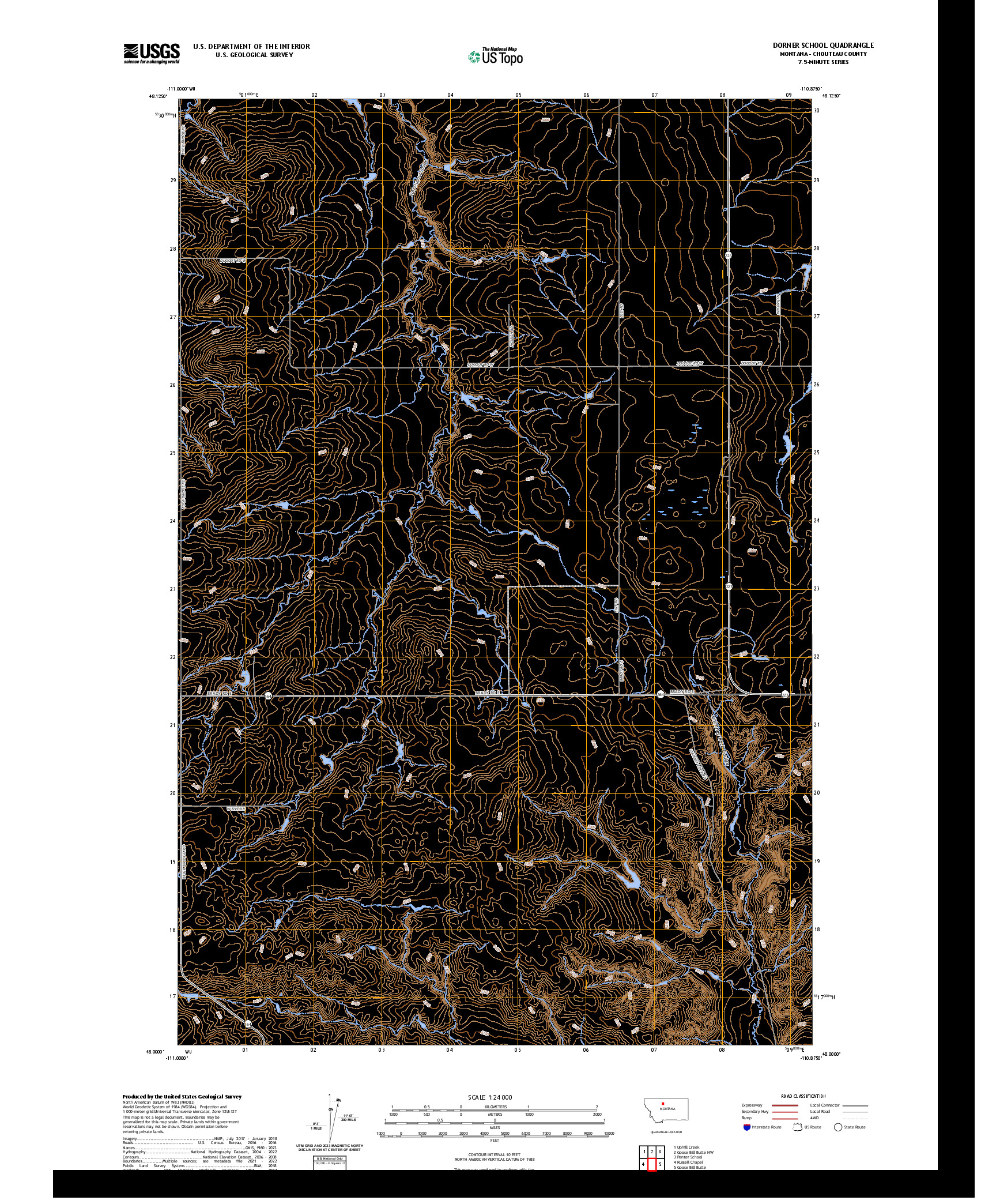 US TOPO 7.5-MINUTE MAP FOR DORNER SCHOOL, MT