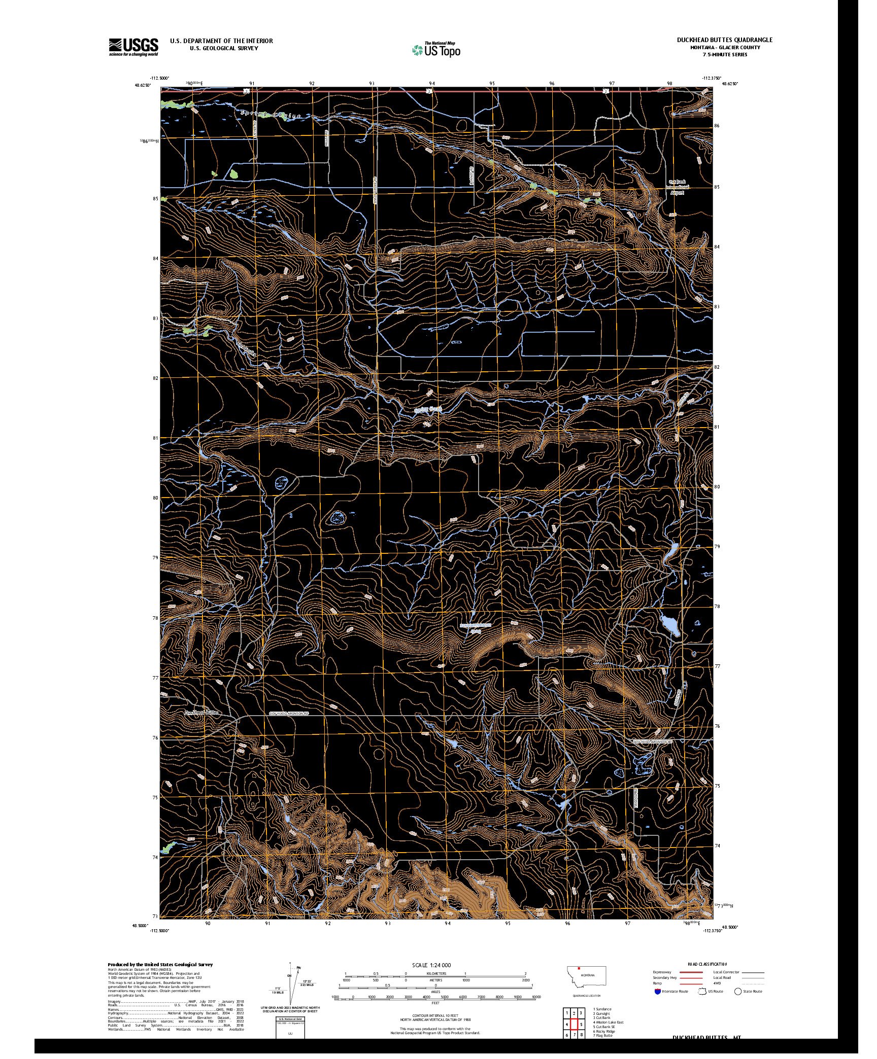 US TOPO 7.5-MINUTE MAP FOR DUCKHEAD BUTTES, MT