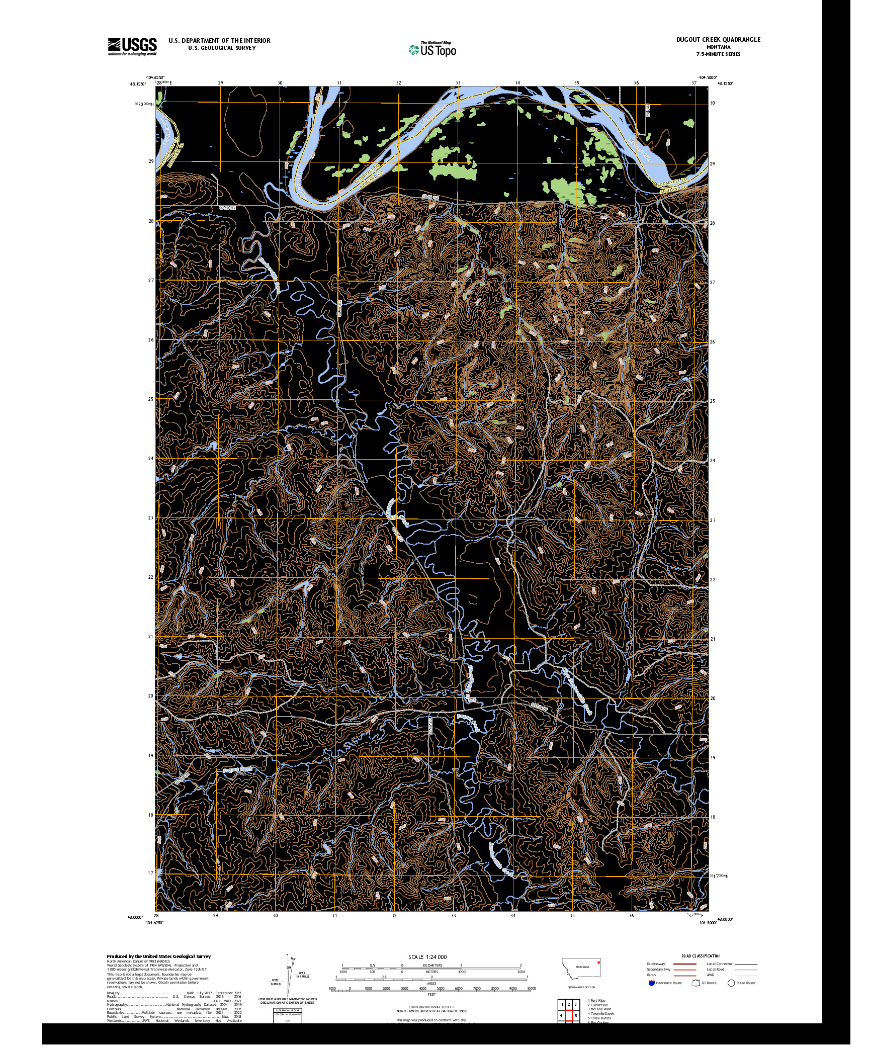 US TOPO 7.5-MINUTE MAP FOR DUGOUT CREEK, MT
