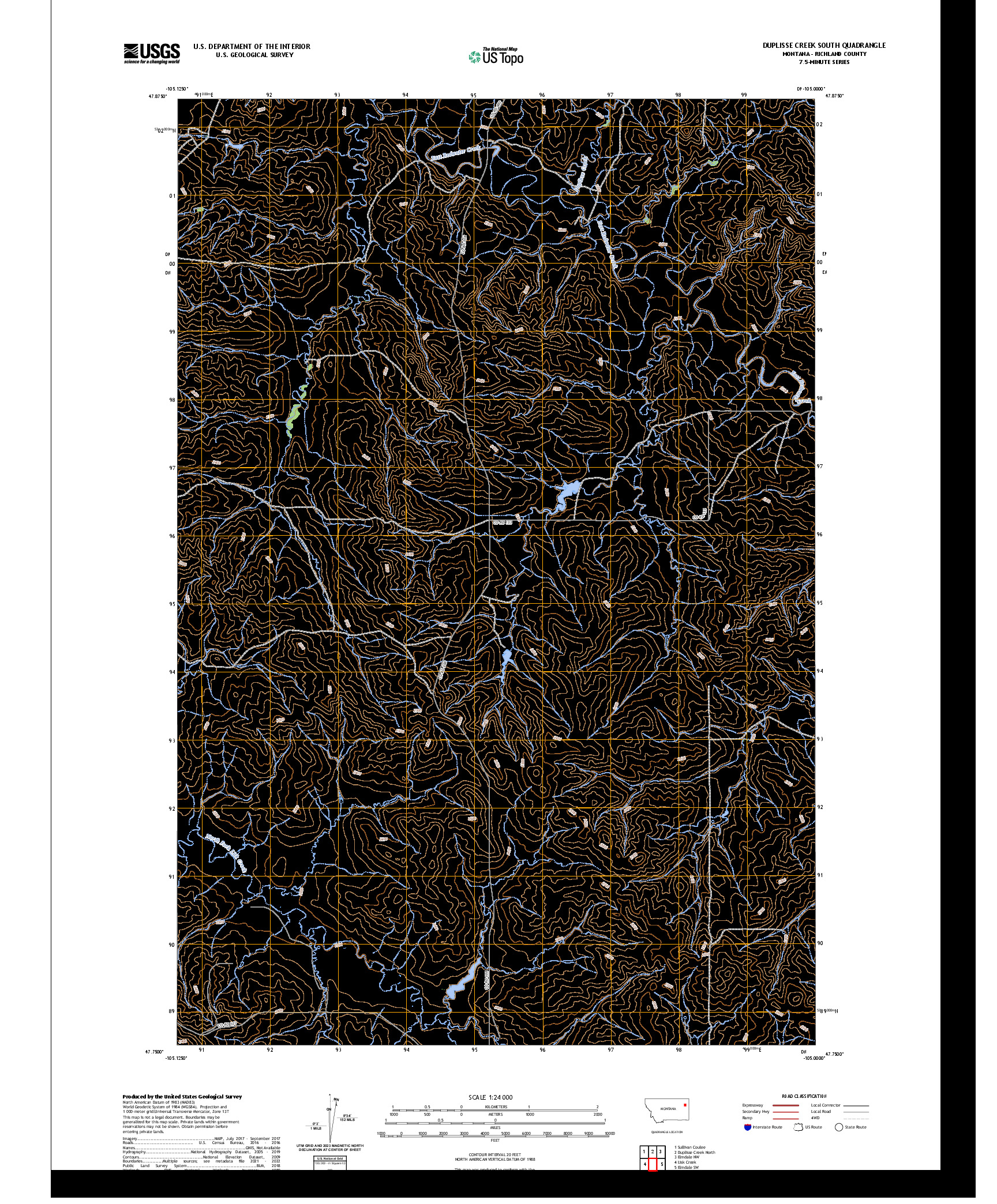 US TOPO 7.5-MINUTE MAP FOR DUPLISSE CREEK SOUTH, MT
