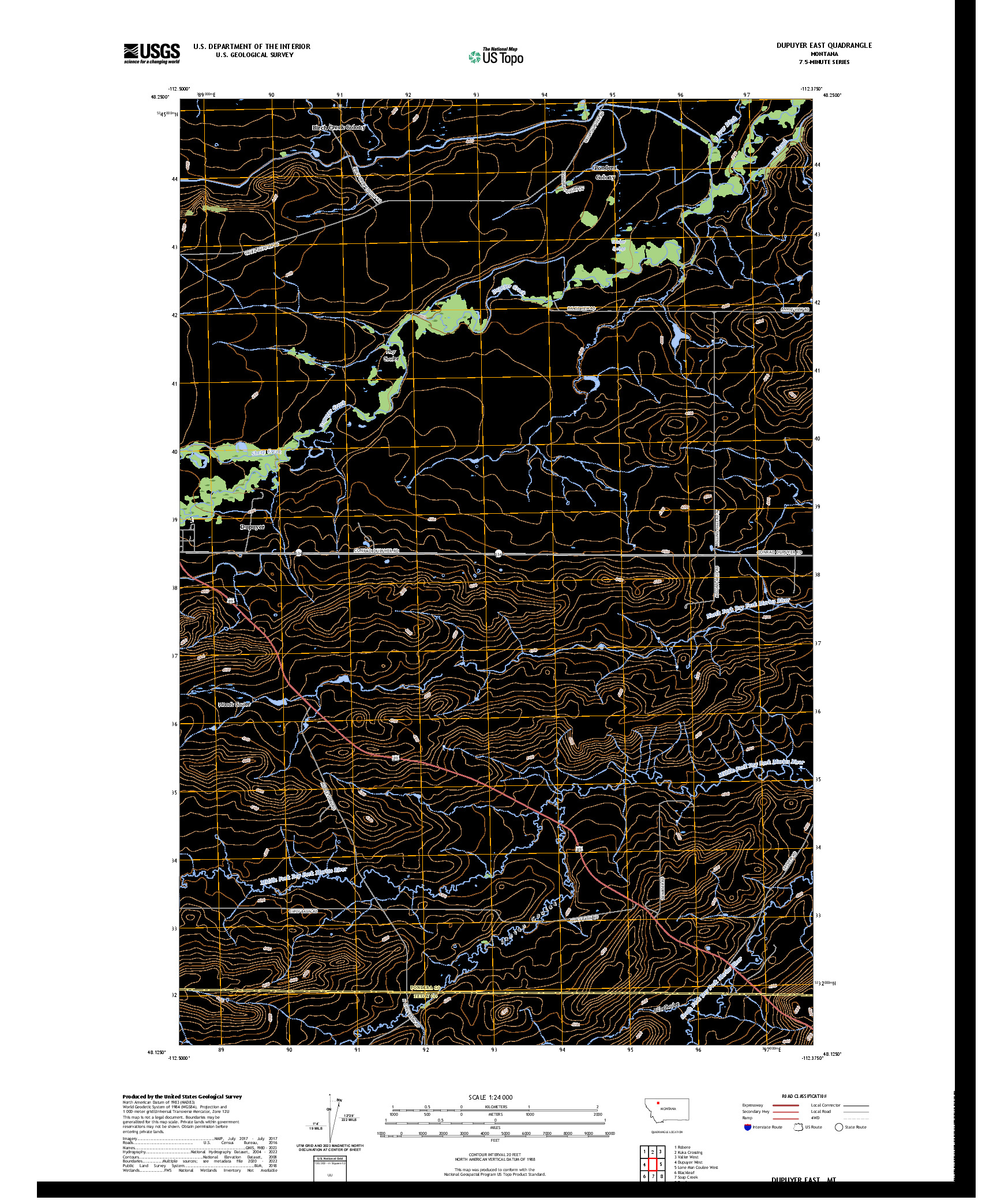 US TOPO 7.5-MINUTE MAP FOR DUPUYER EAST, MT