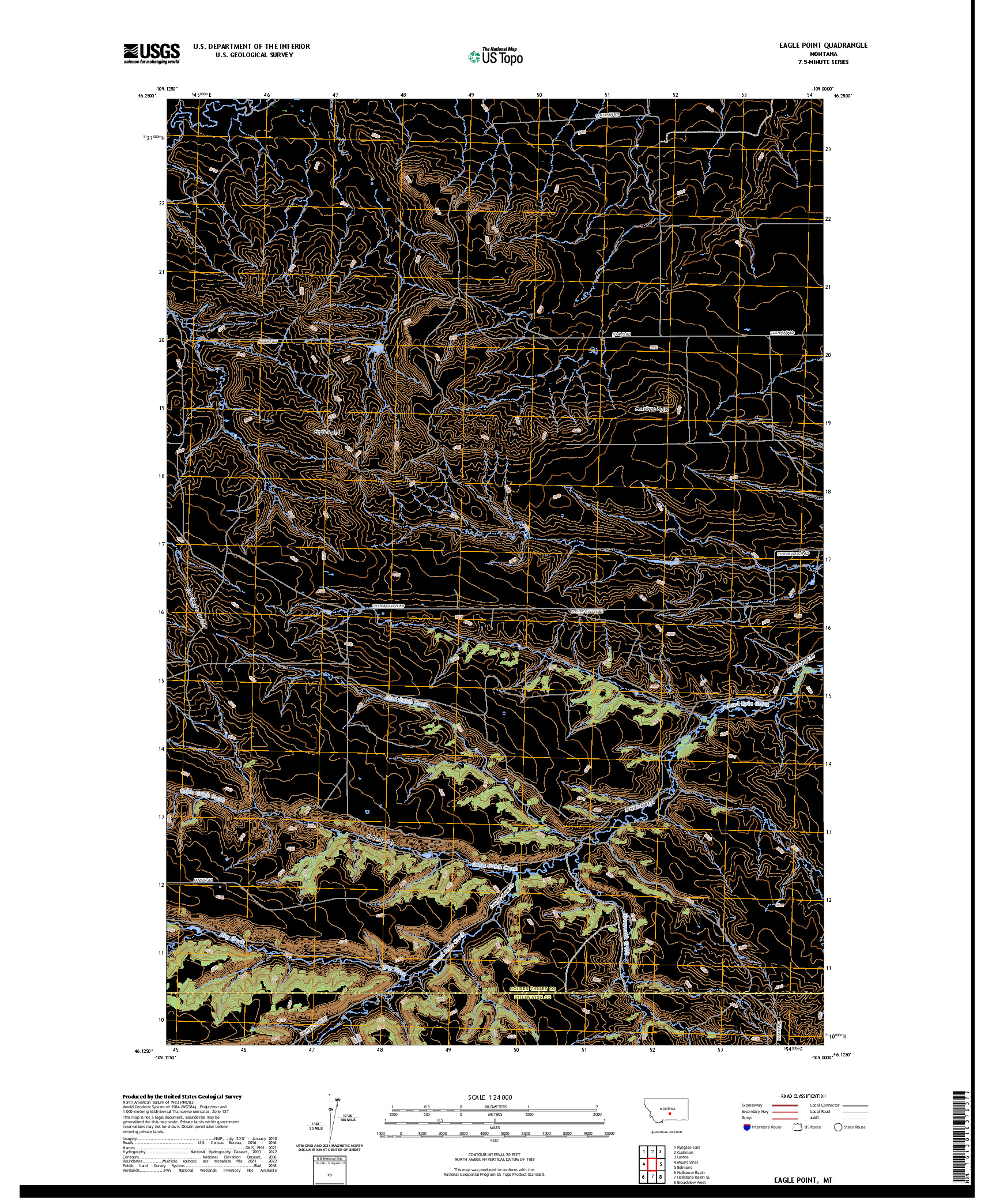 US TOPO 7.5-MINUTE MAP FOR EAGLE POINT, MT