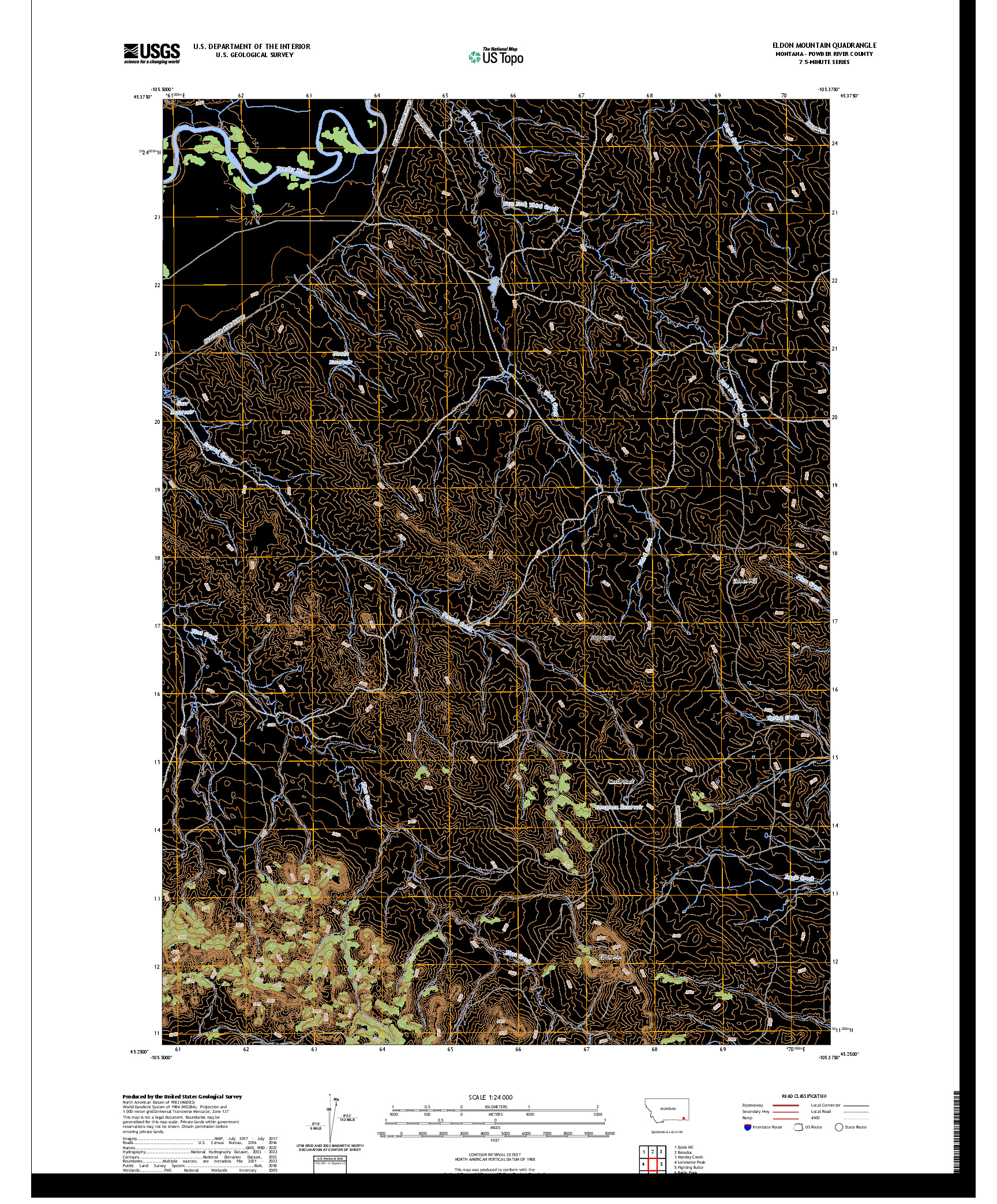 US TOPO 7.5-MINUTE MAP FOR ELDON MOUNTAIN, MT
