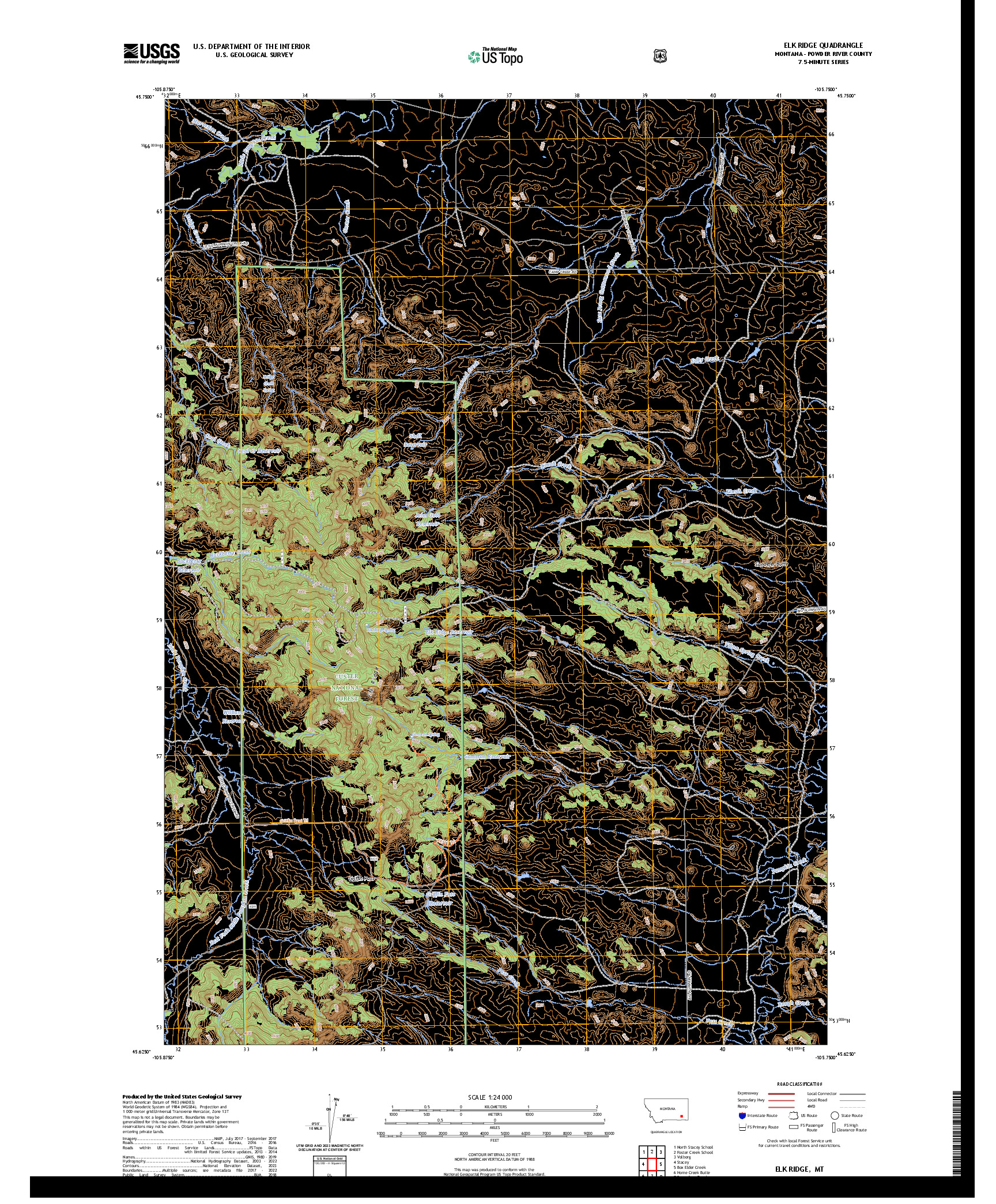 US TOPO 7.5-MINUTE MAP FOR ELK RIDGE, MT