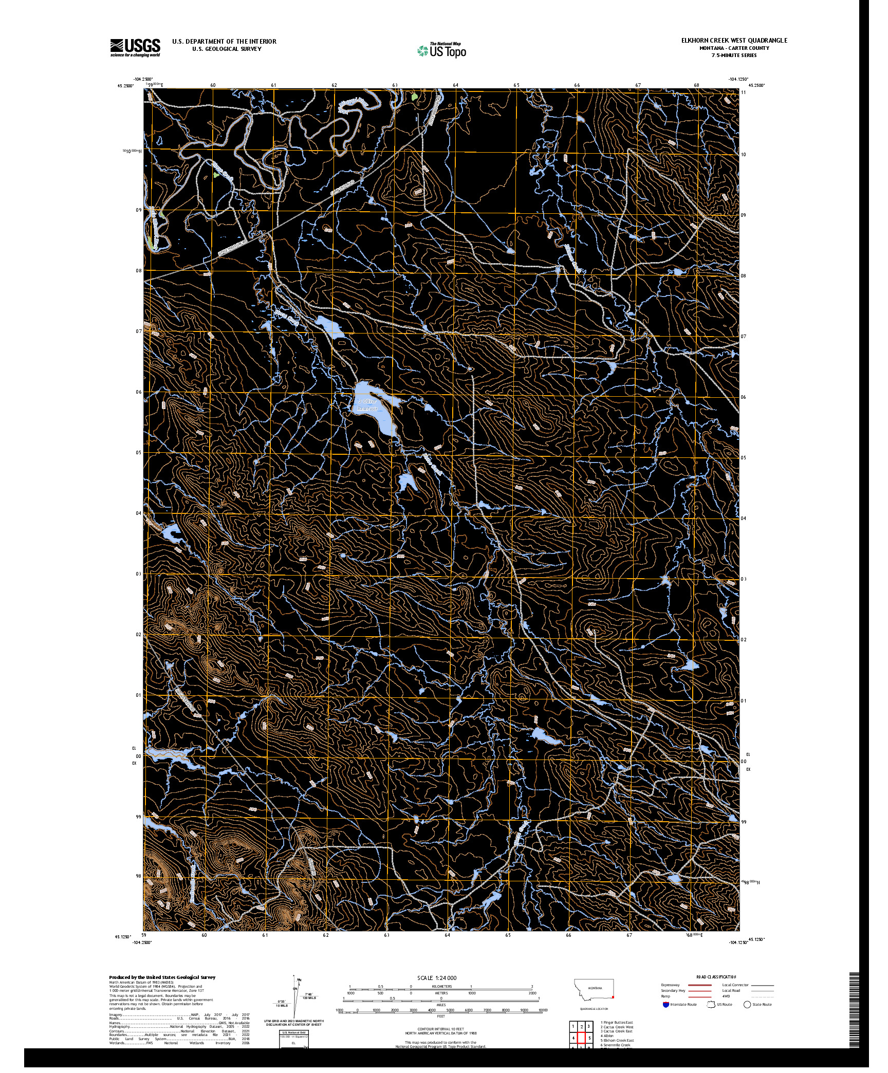 US TOPO 7.5-MINUTE MAP FOR ELKHORN CREEK WEST, MT