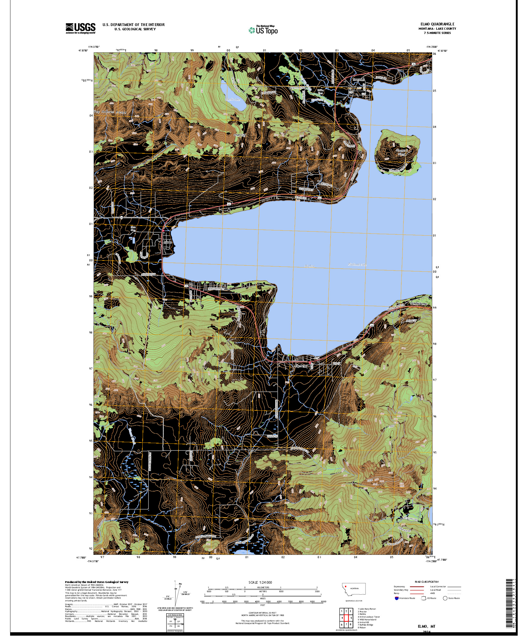 US TOPO 7.5-MINUTE MAP FOR ELMO, MT