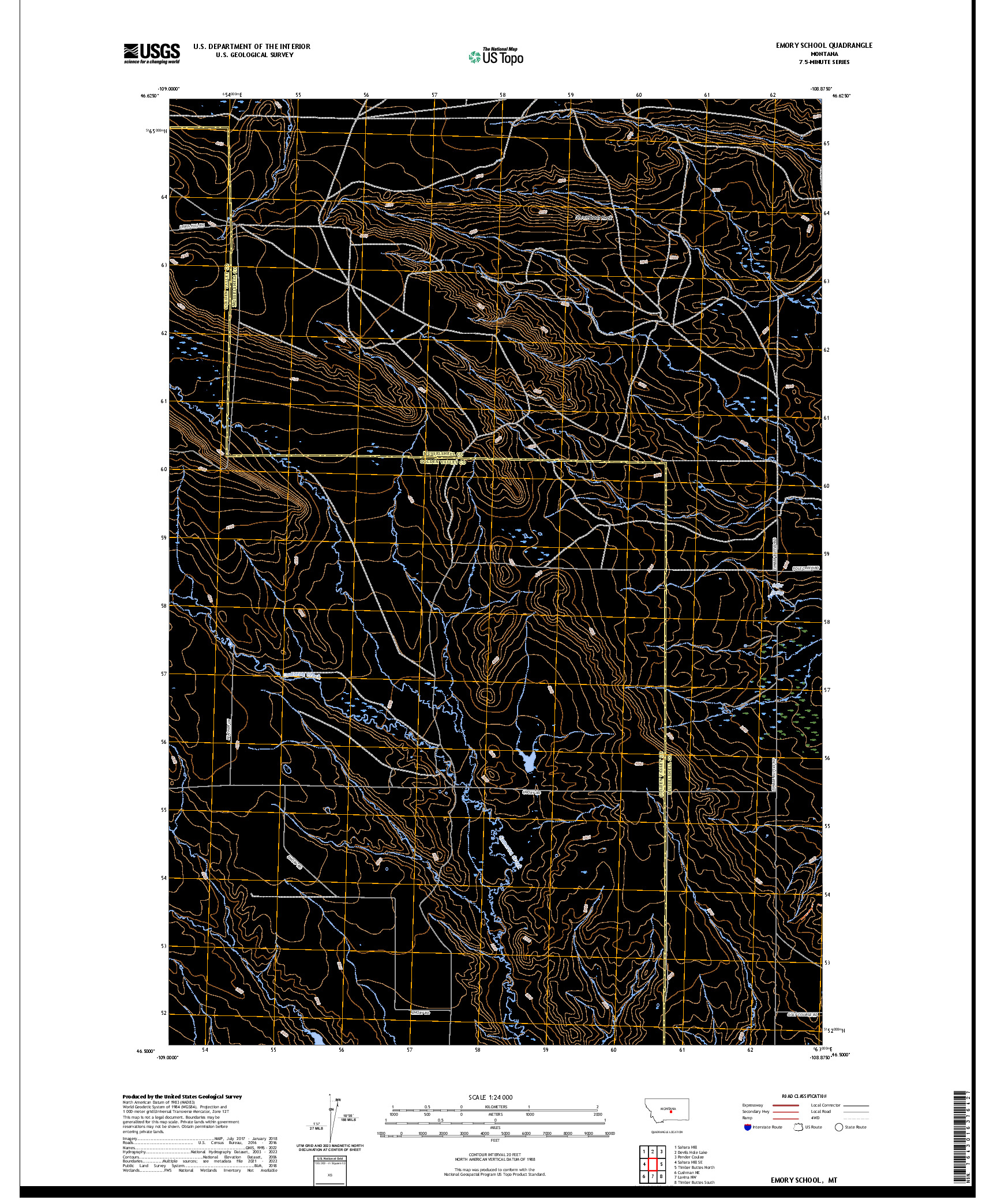 US TOPO 7.5-MINUTE MAP FOR EMORY SCHOOL, MT