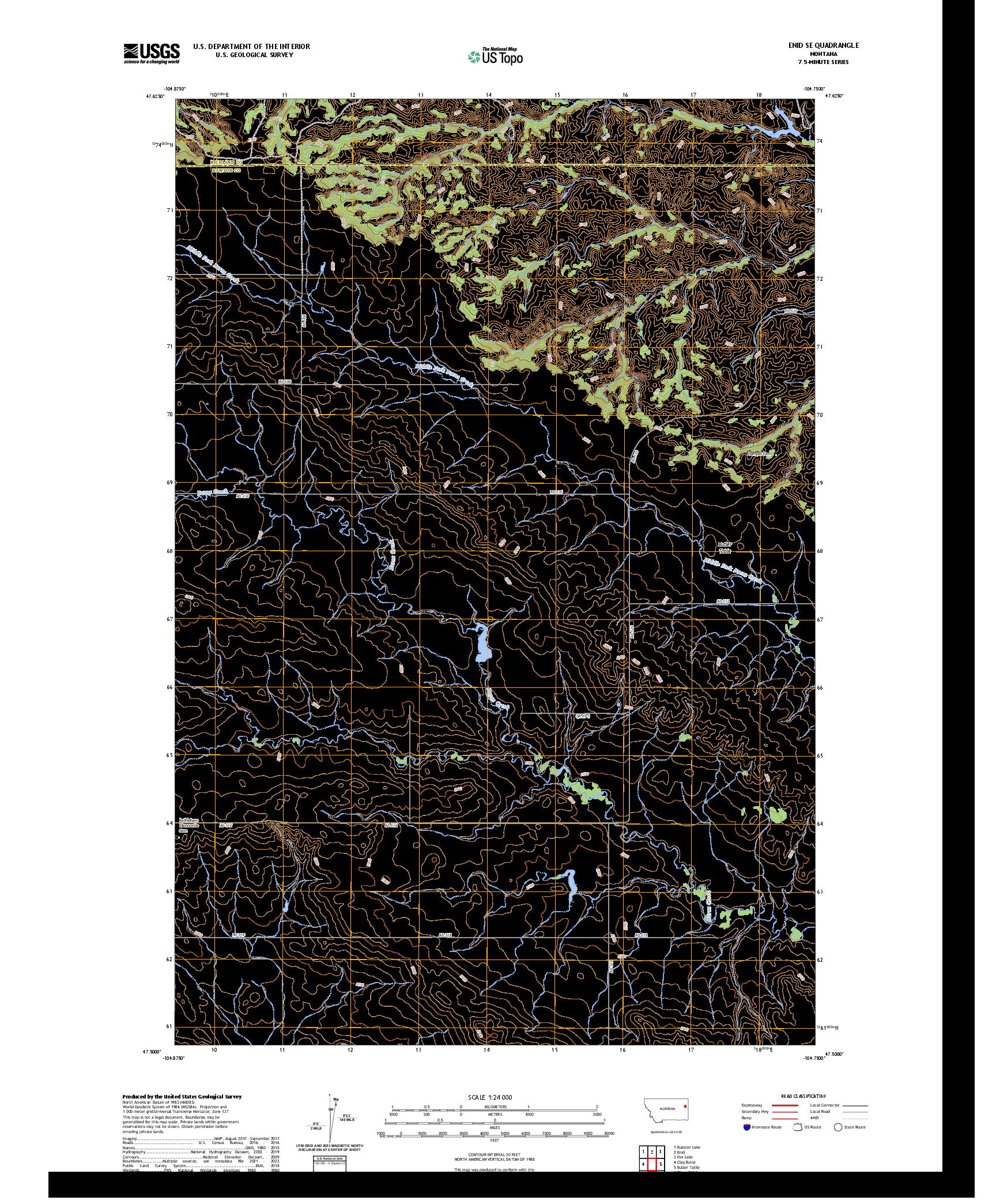 US TOPO 7.5-MINUTE MAP FOR ENID SE, MT