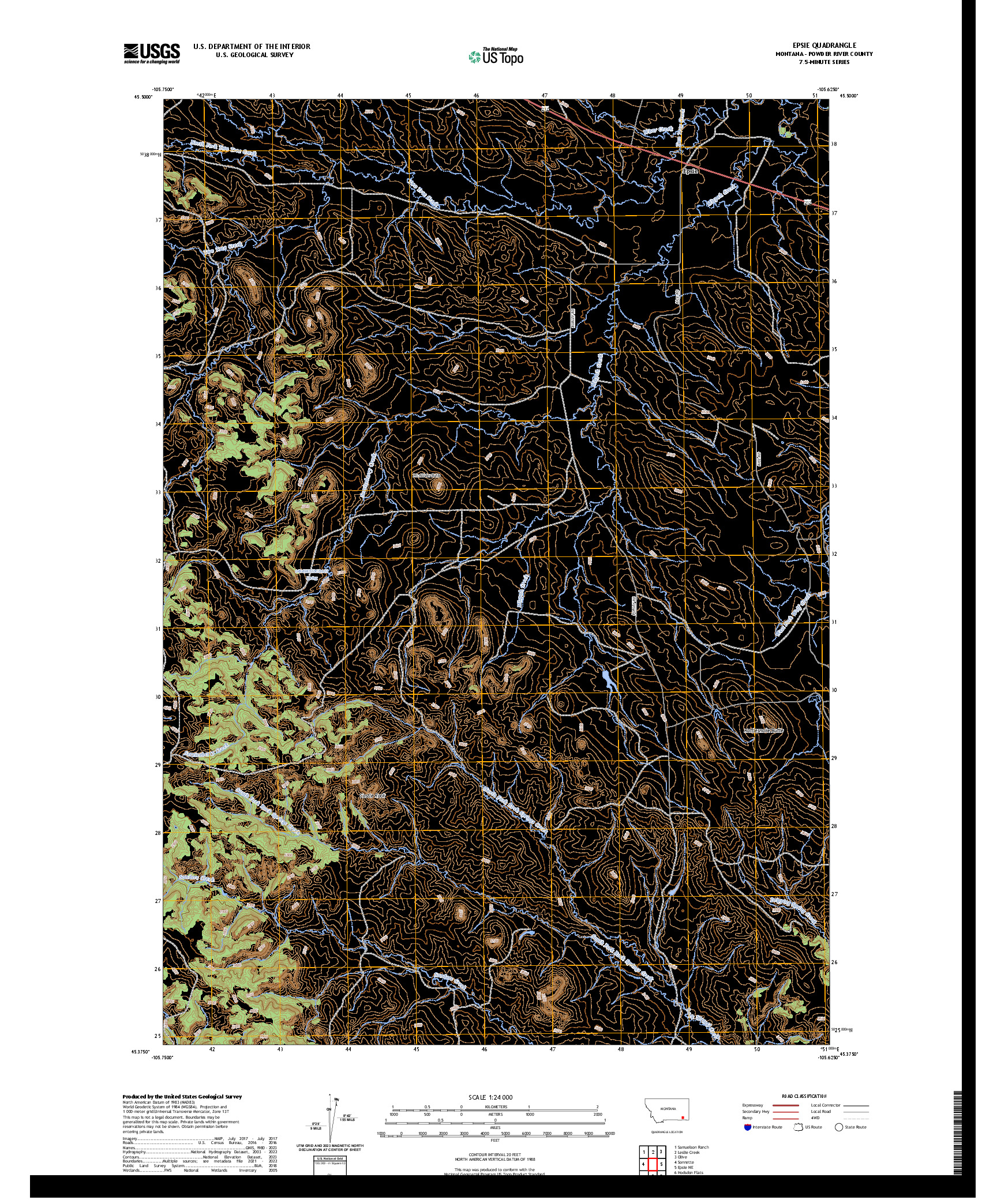US TOPO 7.5-MINUTE MAP FOR EPSIE, MT