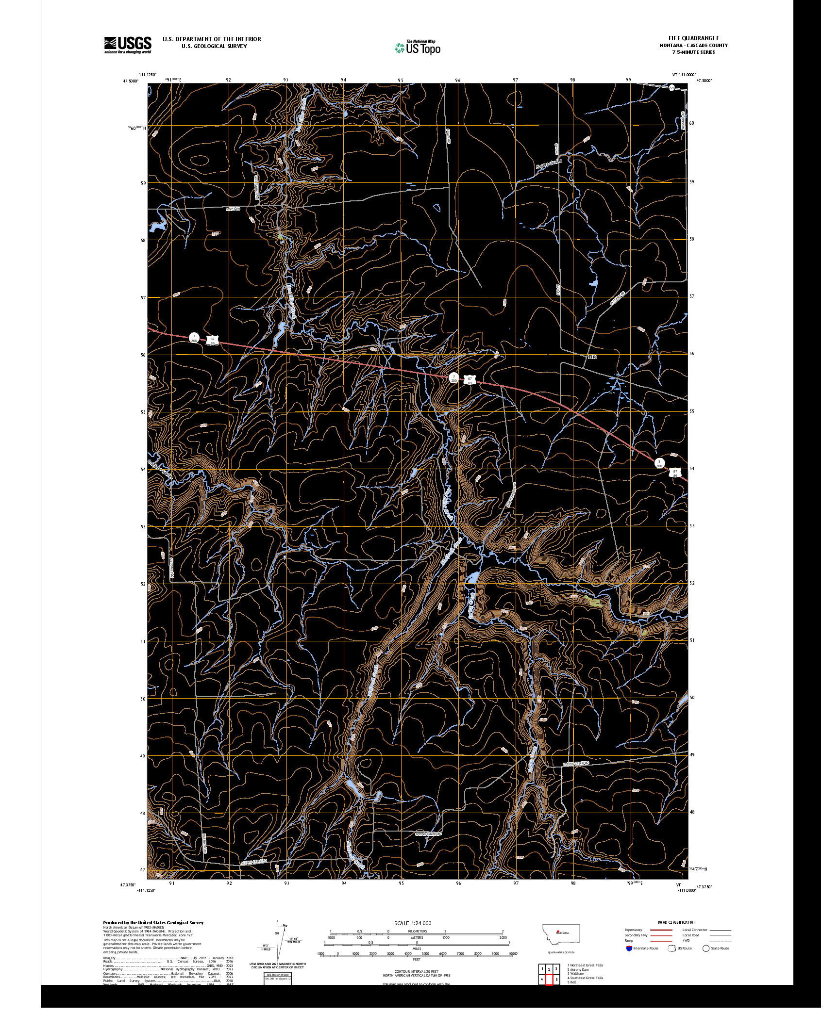 US TOPO 7.5-MINUTE MAP FOR FIFE, MT