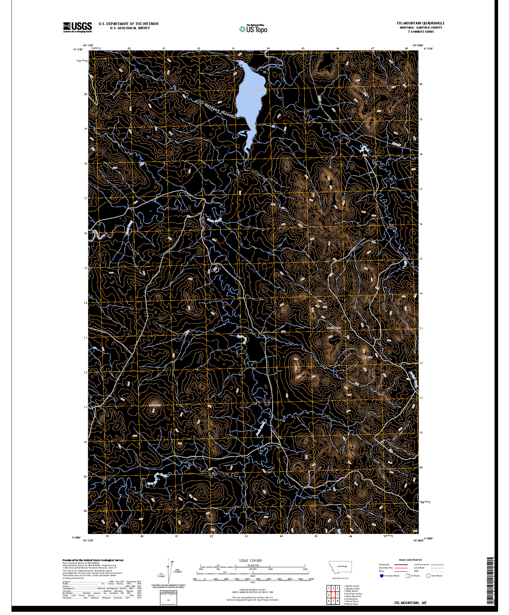 US TOPO 7.5-MINUTE MAP FOR FIG MOUNTAIN, MT