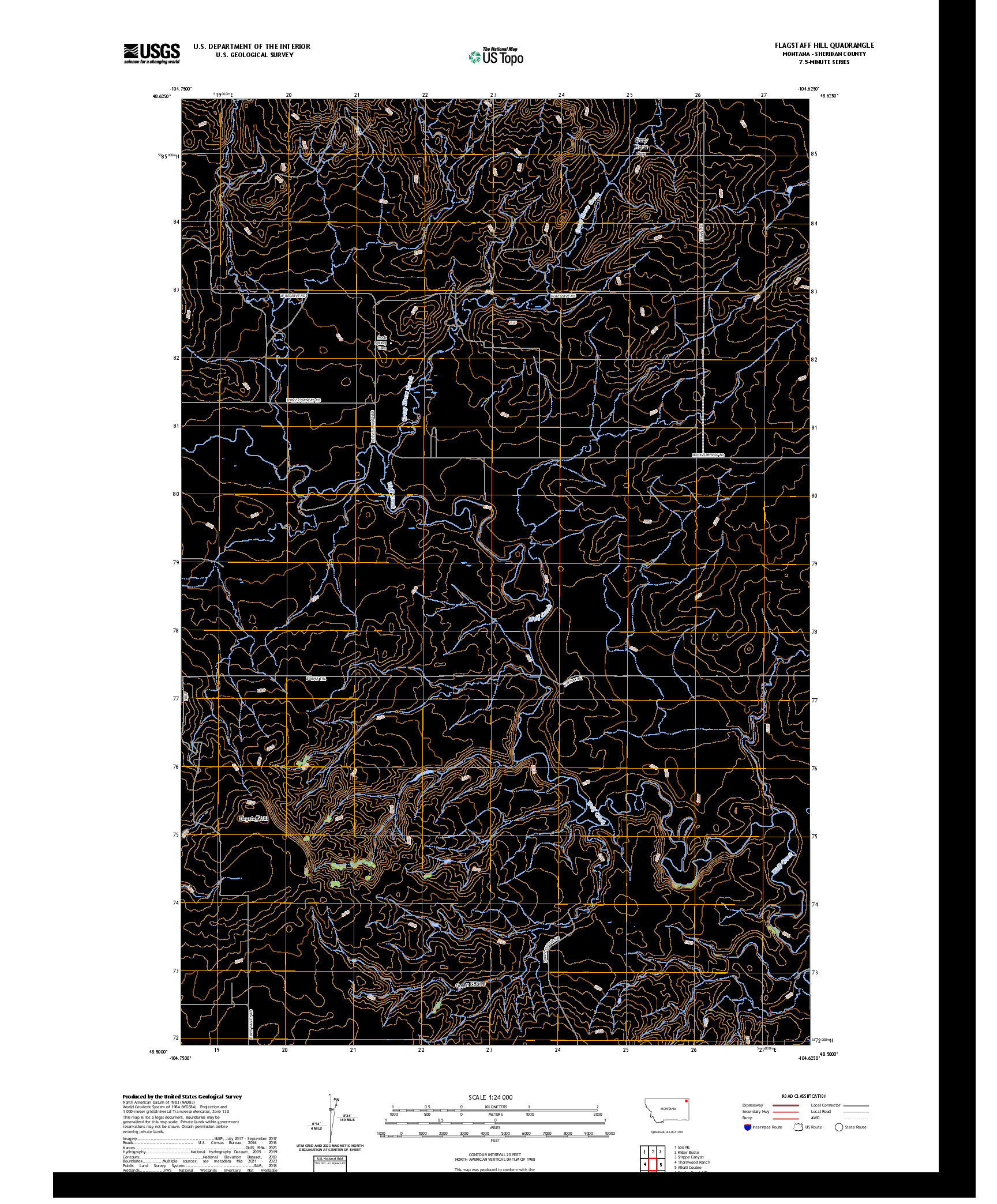 US TOPO 7.5-MINUTE MAP FOR FLAGSTAFF HILL, MT