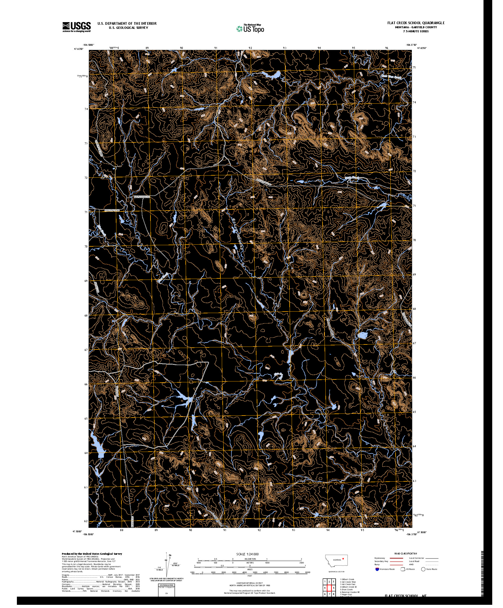 US TOPO 7.5-MINUTE MAP FOR FLAT CREEK SCHOOL, MT