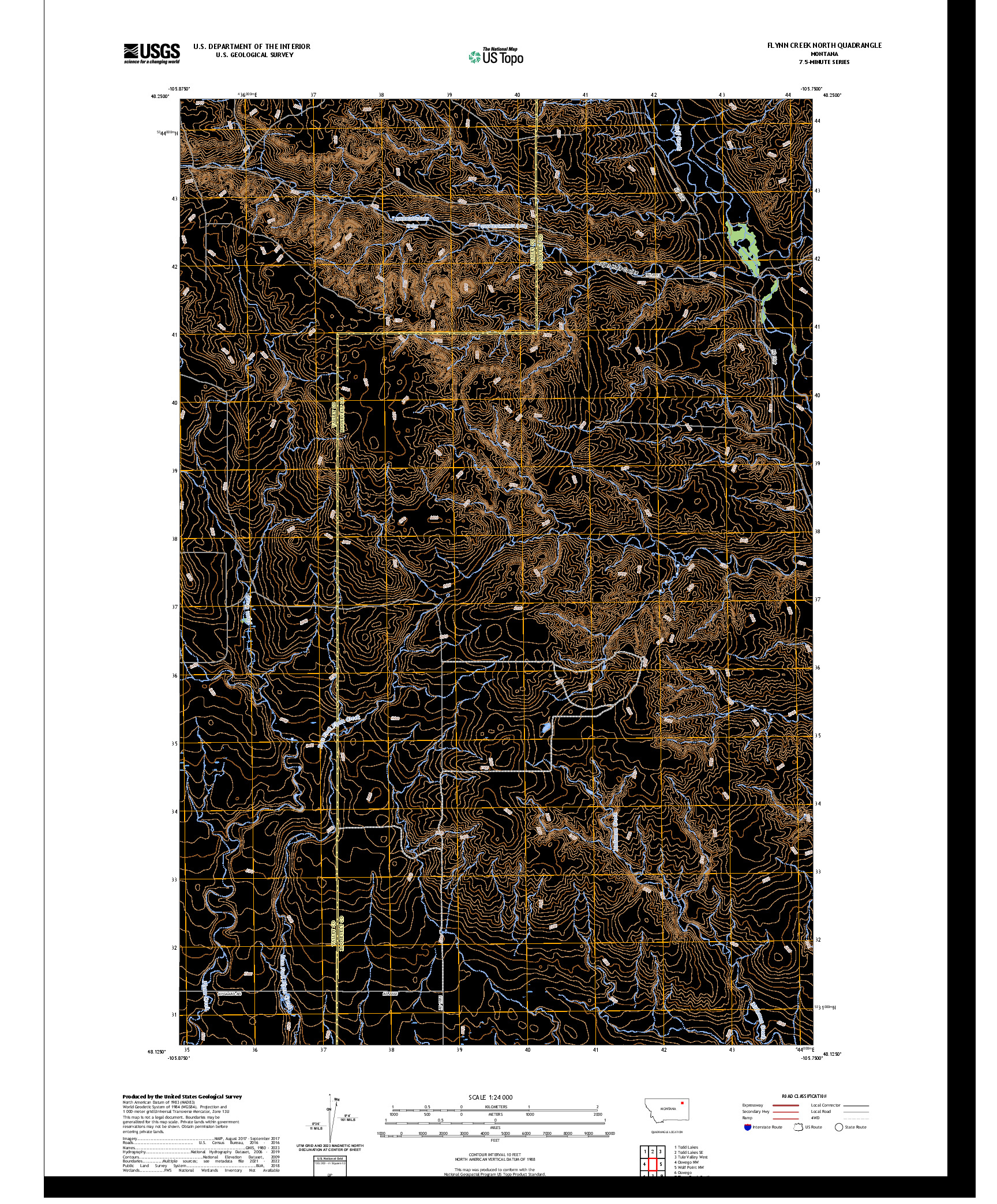 US TOPO 7.5-MINUTE MAP FOR FLYNN CREEK NORTH, MT